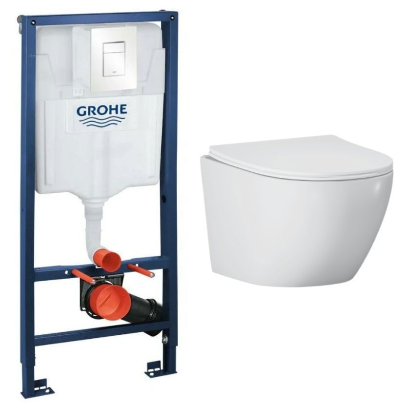 Изображение товара Комплект инсталляция с унитазом Grohe 138735103 цвет белый