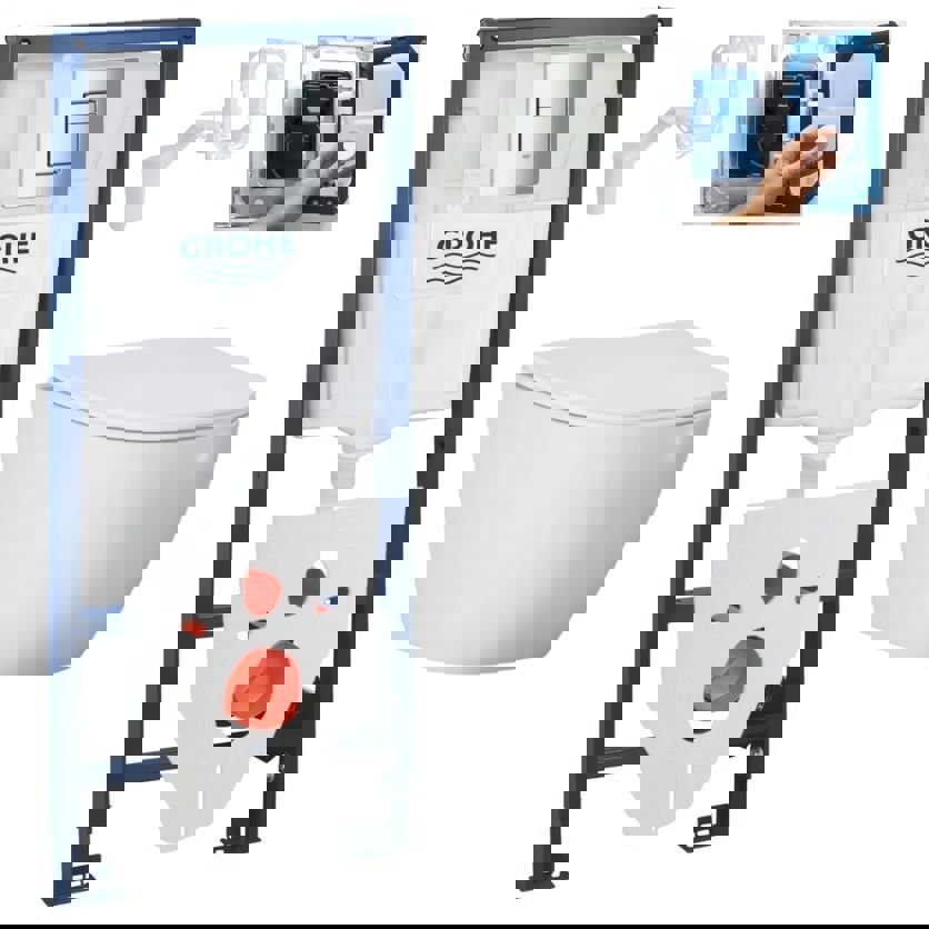 Изображение товара Комплект инсталляция с унитазом Grohe 477235103 белый Германия
