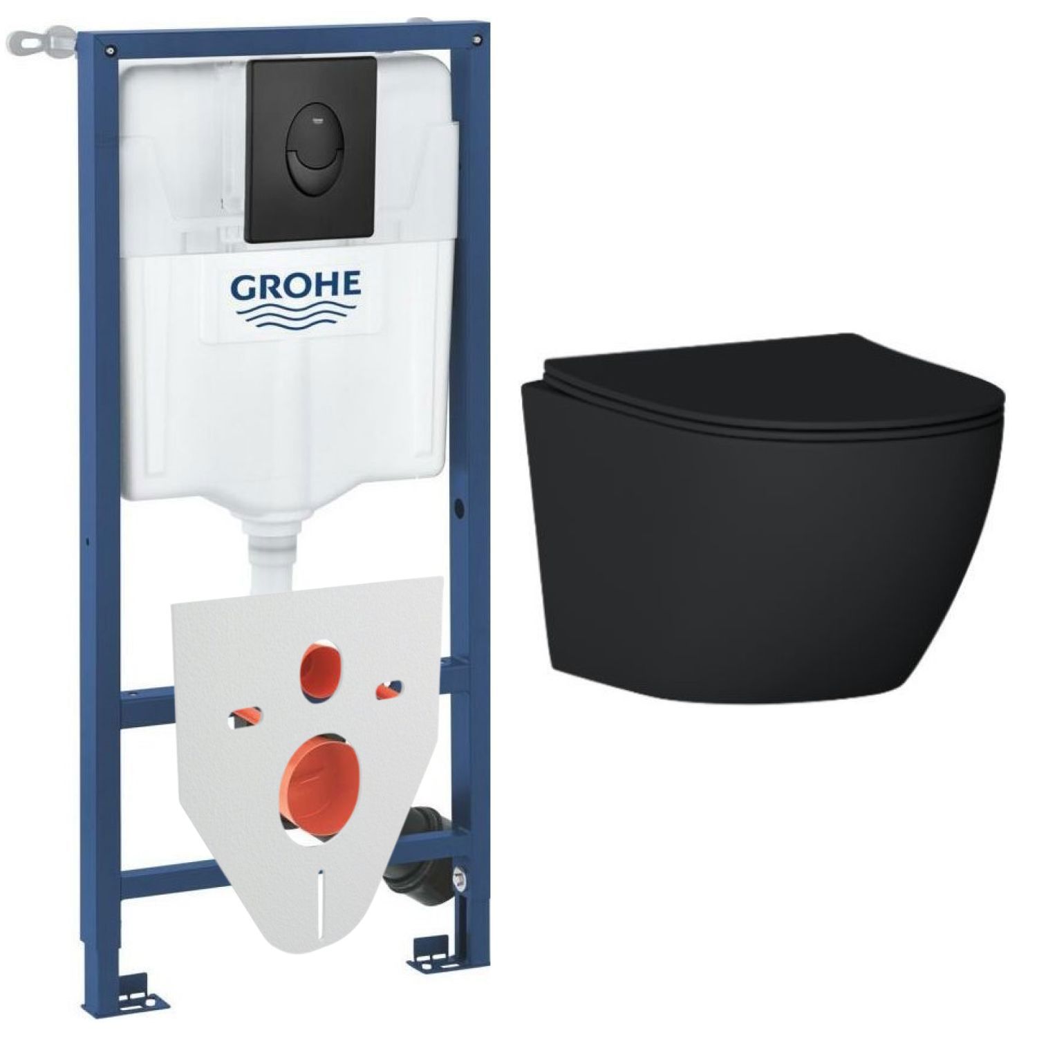 Изображение товара Комплект инсталляция с унитазом Grohe 238535103B цвет белый