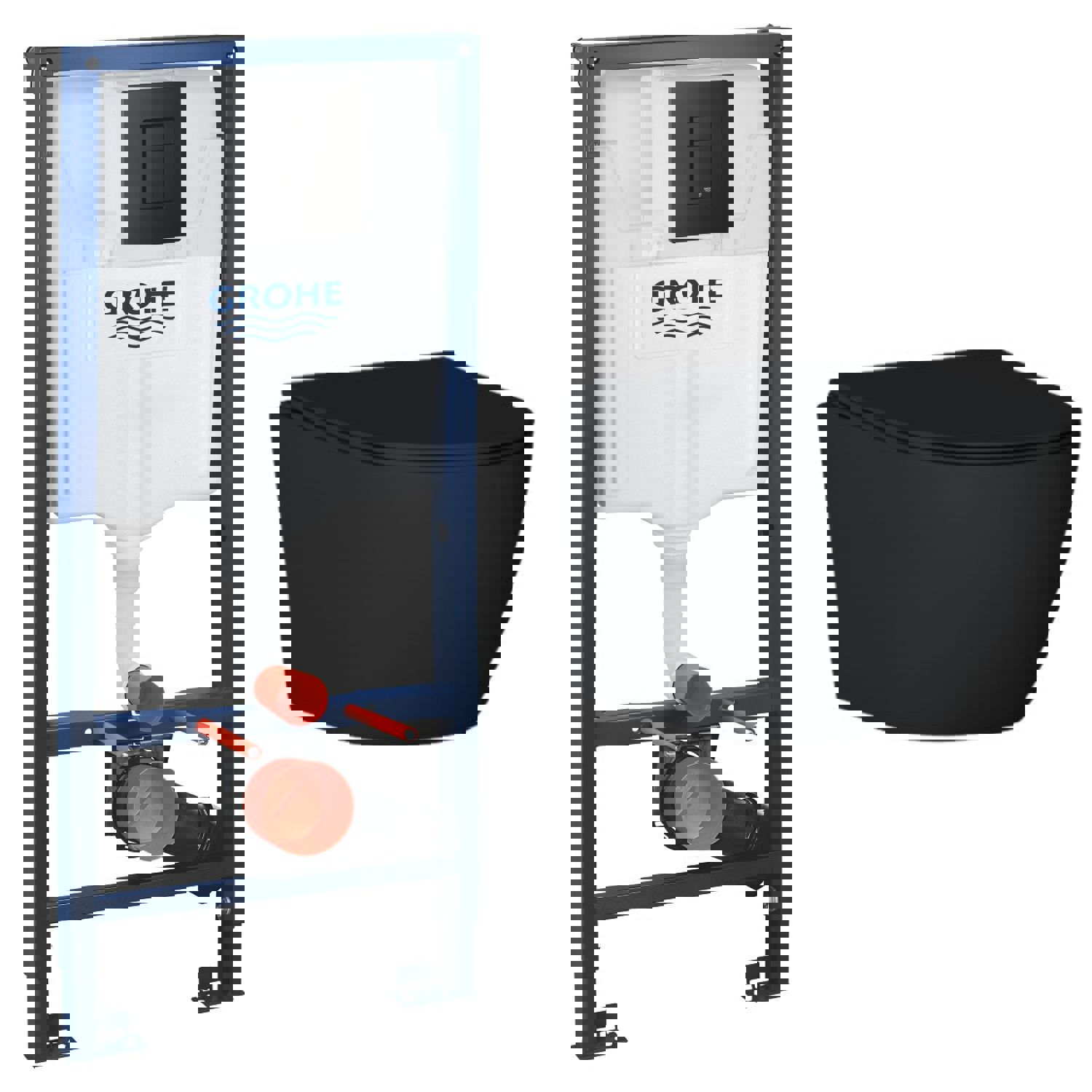 Изображение товара Комплект инсталляции с унитазом Grohe 138835103B белый и черный дизайн