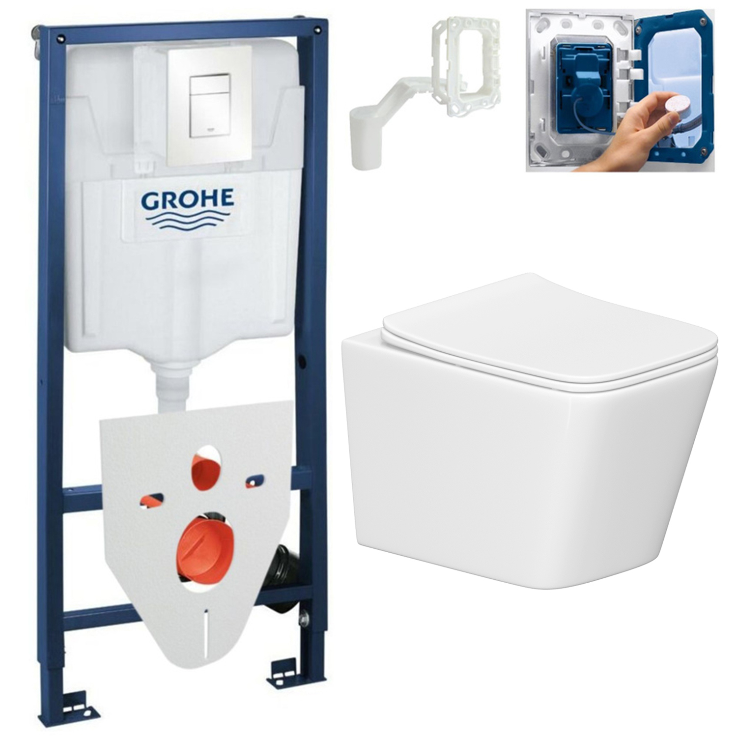 Изображение товара Комплект инсталляция с унитазом Grohe 43GA282538 цвет белый