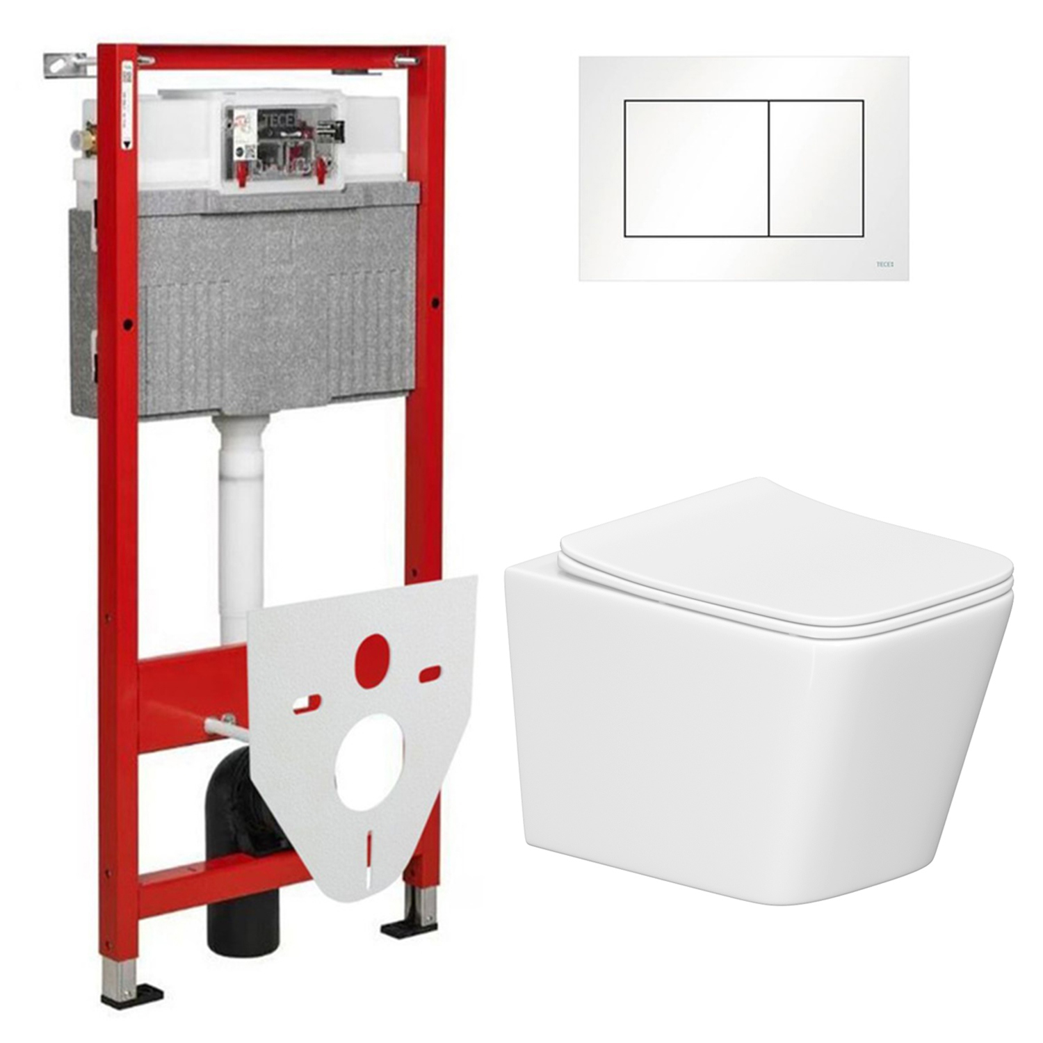 Изображение товара Комплект инсталляция с унитазом Tece 5M7612673B цвет белый