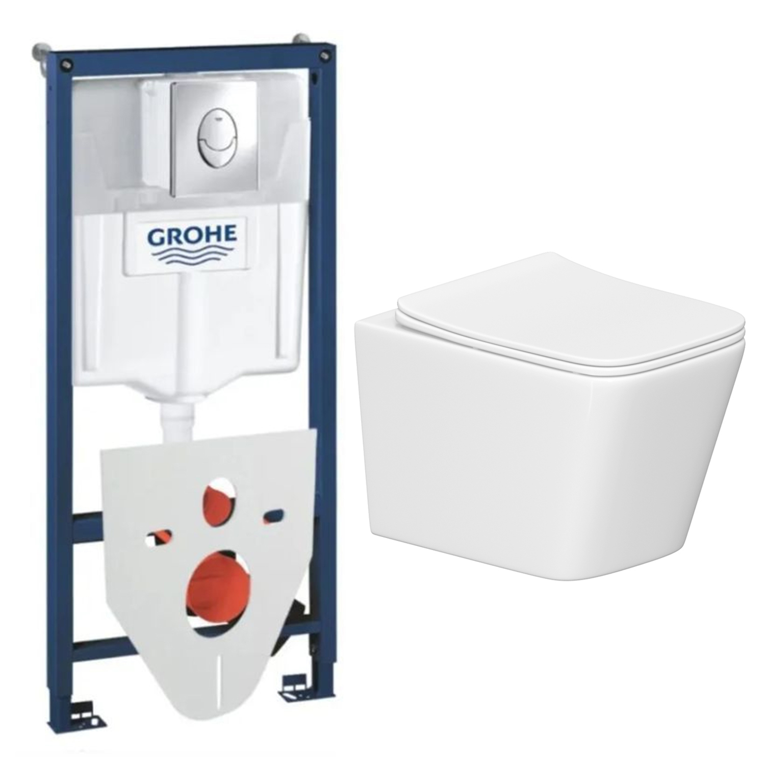 Изображение товара Комплект инсталляция с унитазом Grohe 43V6G74896 цвет белый