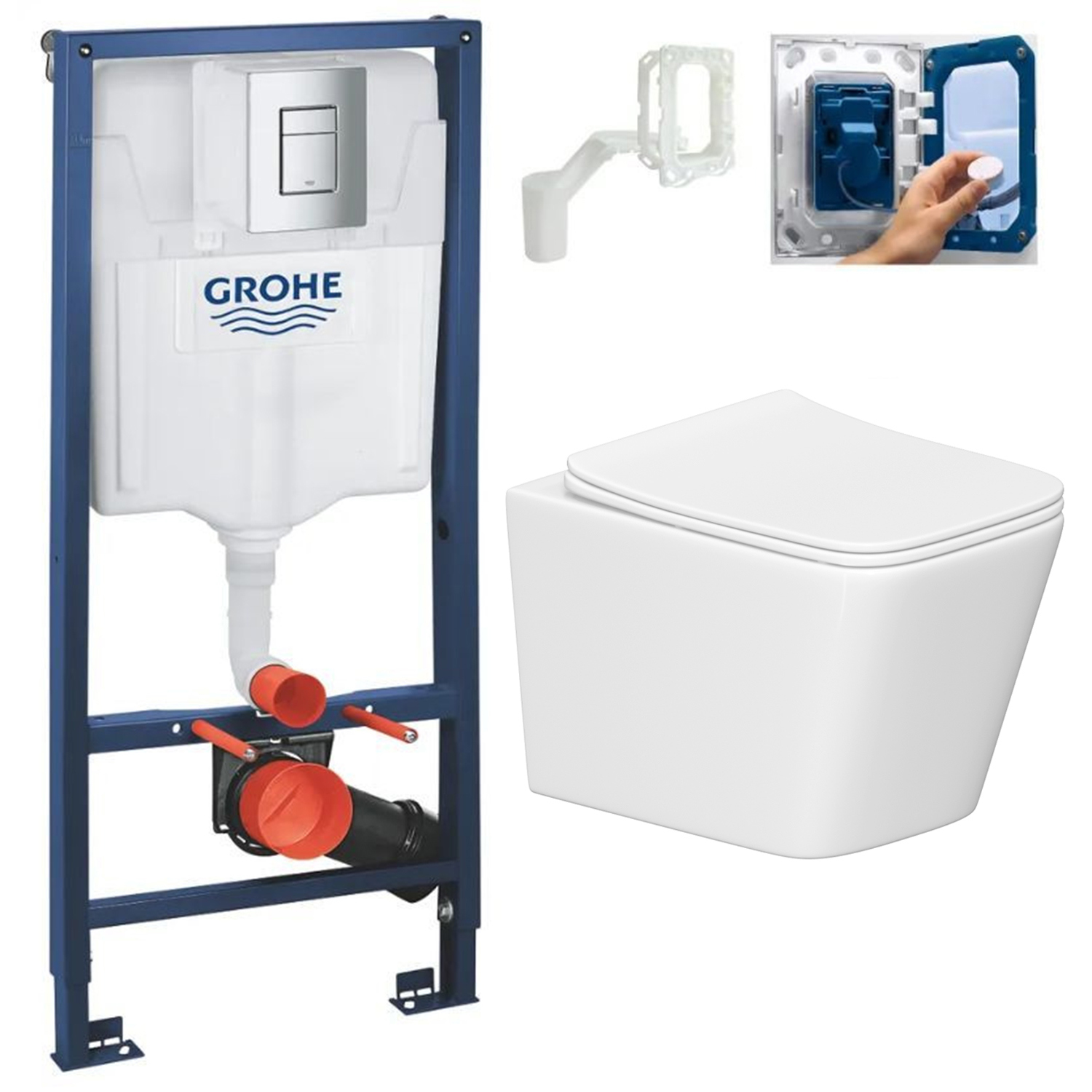 Изображение товара Комплект инсталляция с унитазом Grohe 771N10819P белый Германия