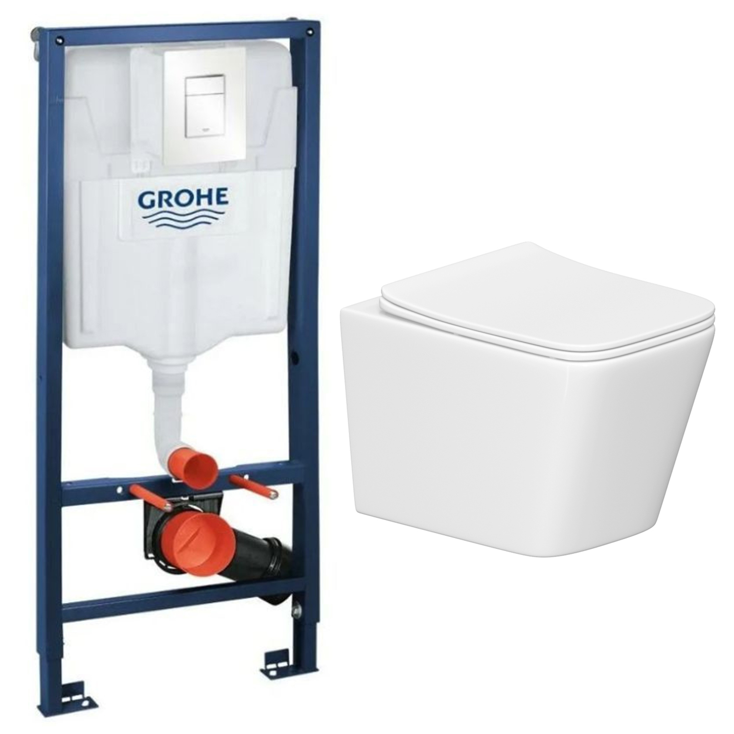 Изображение товара Комплект инсталляция с унитазом Grohe G56T335326 белый для ванной