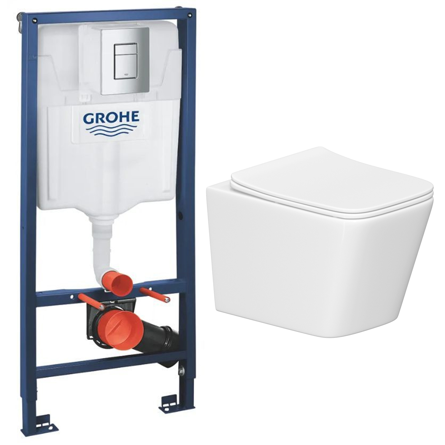 Изображение товара Комплект инсталляция с унитазом Grohe 7S00697D94 белый