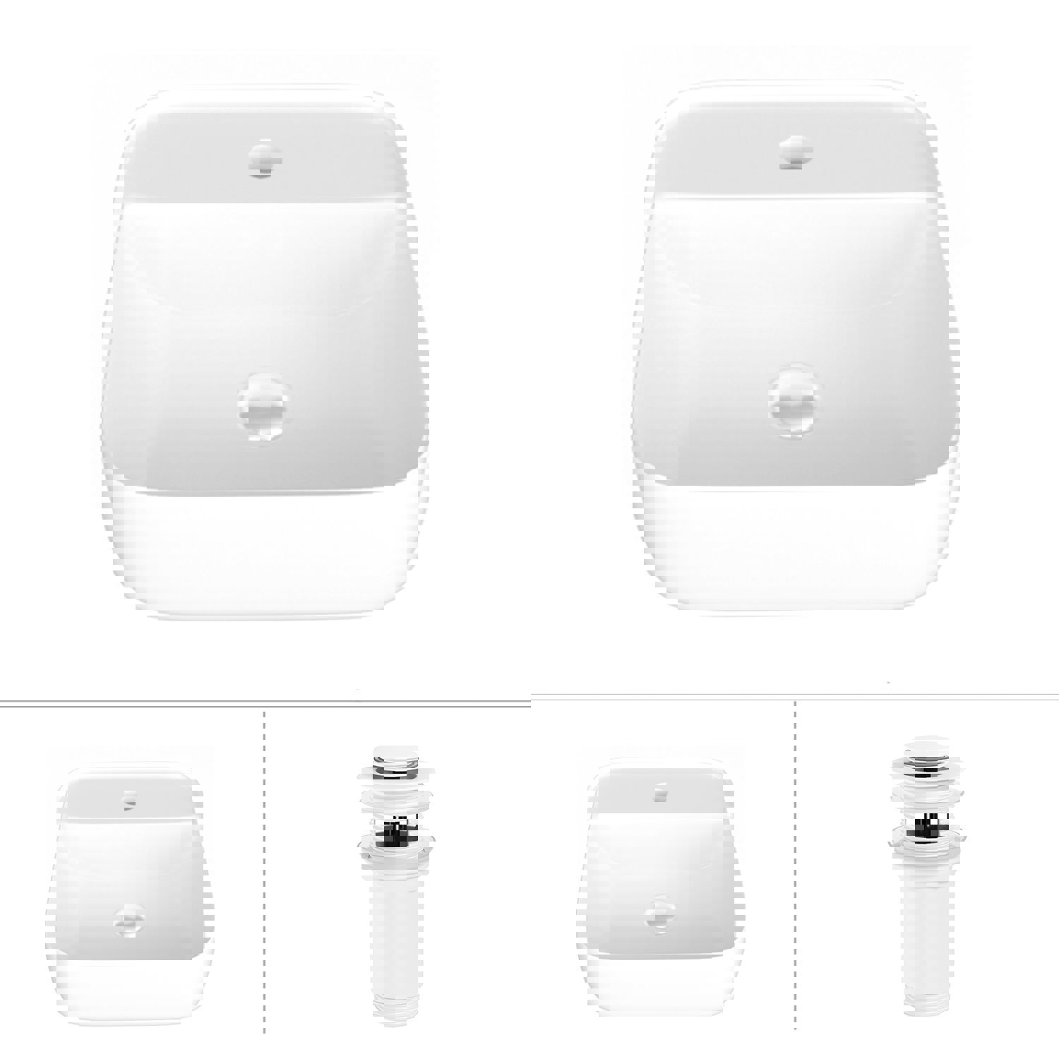 Изображение товара Раковина Helmken 14096b274m белый матовый квадрат 39см Германия