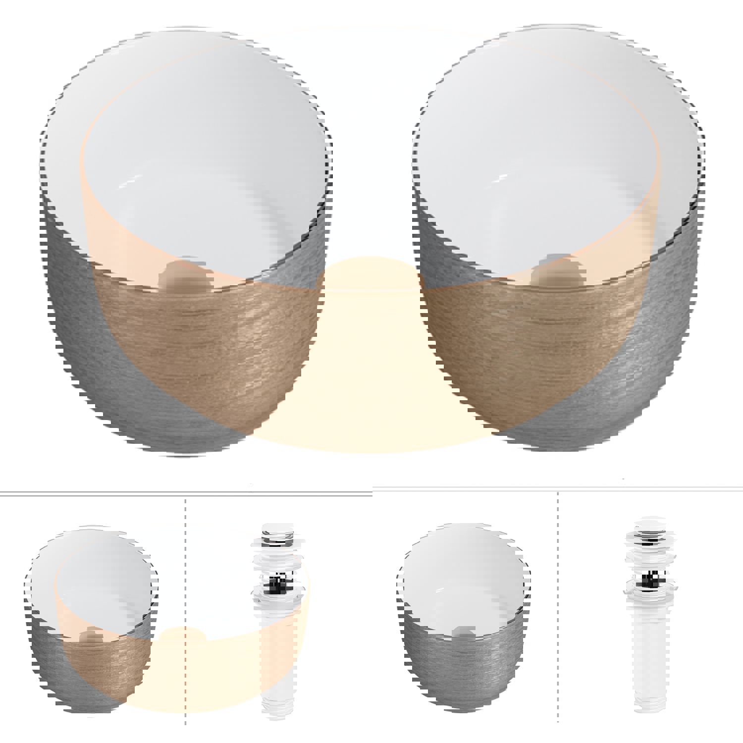 Изображение товара Раковина Helmken 7437939fn8 круглая из фарфора в современном стиле 31см