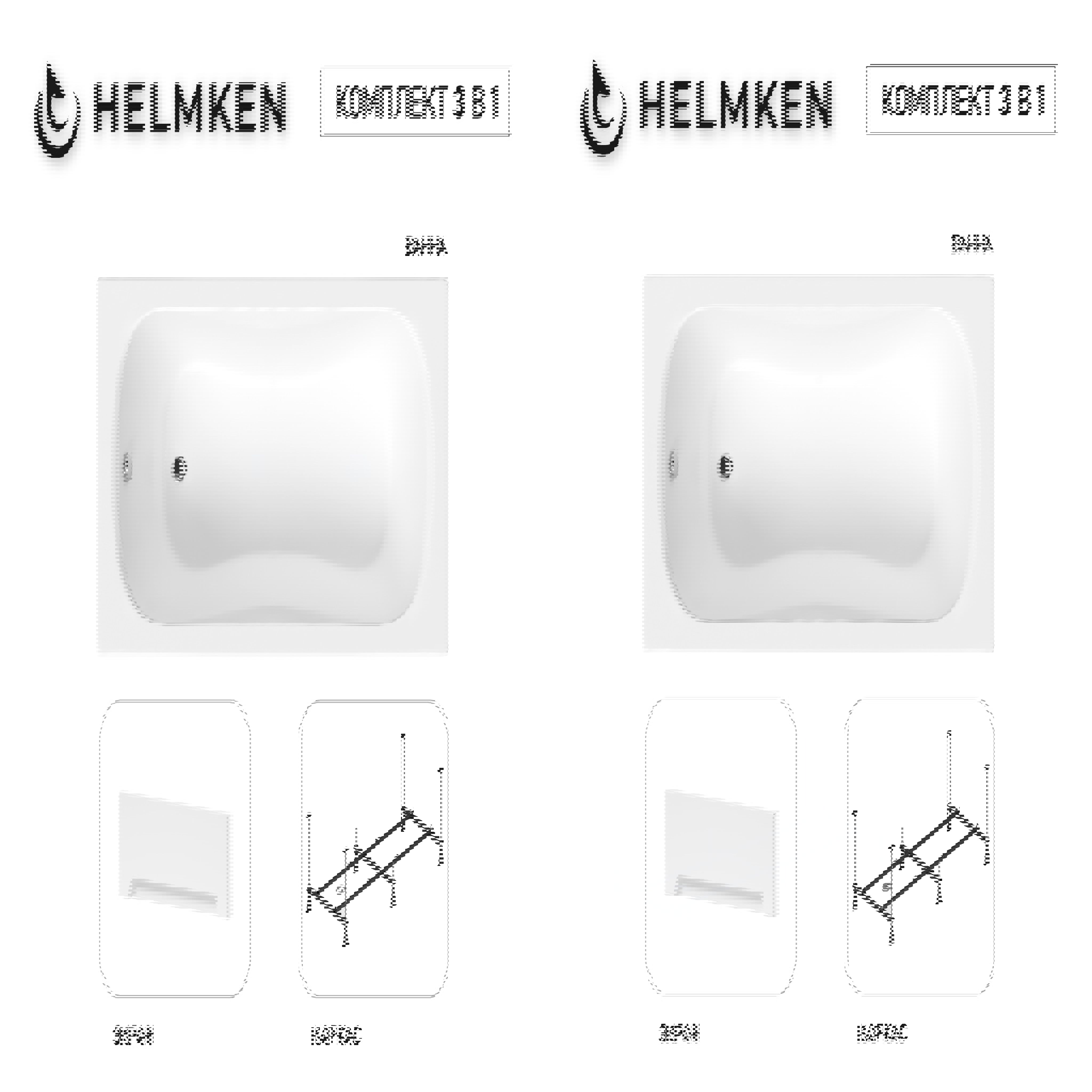 Изображение товара Ванна акриловая Helmken Edelva 4623117ER2 130x70 комплект 3 в 1: прямоугольная ванна, каркас, лицевой экран цвет белый