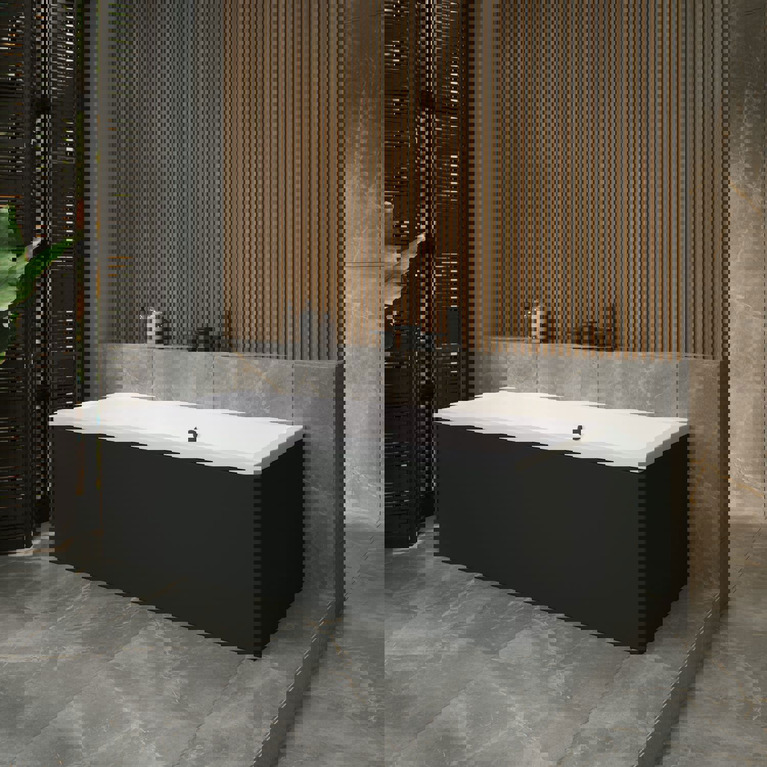 Изображение товара Ванна акриловая Helmken Alvaro 862G3489R6 190x90 комплект 4 в 1 черный