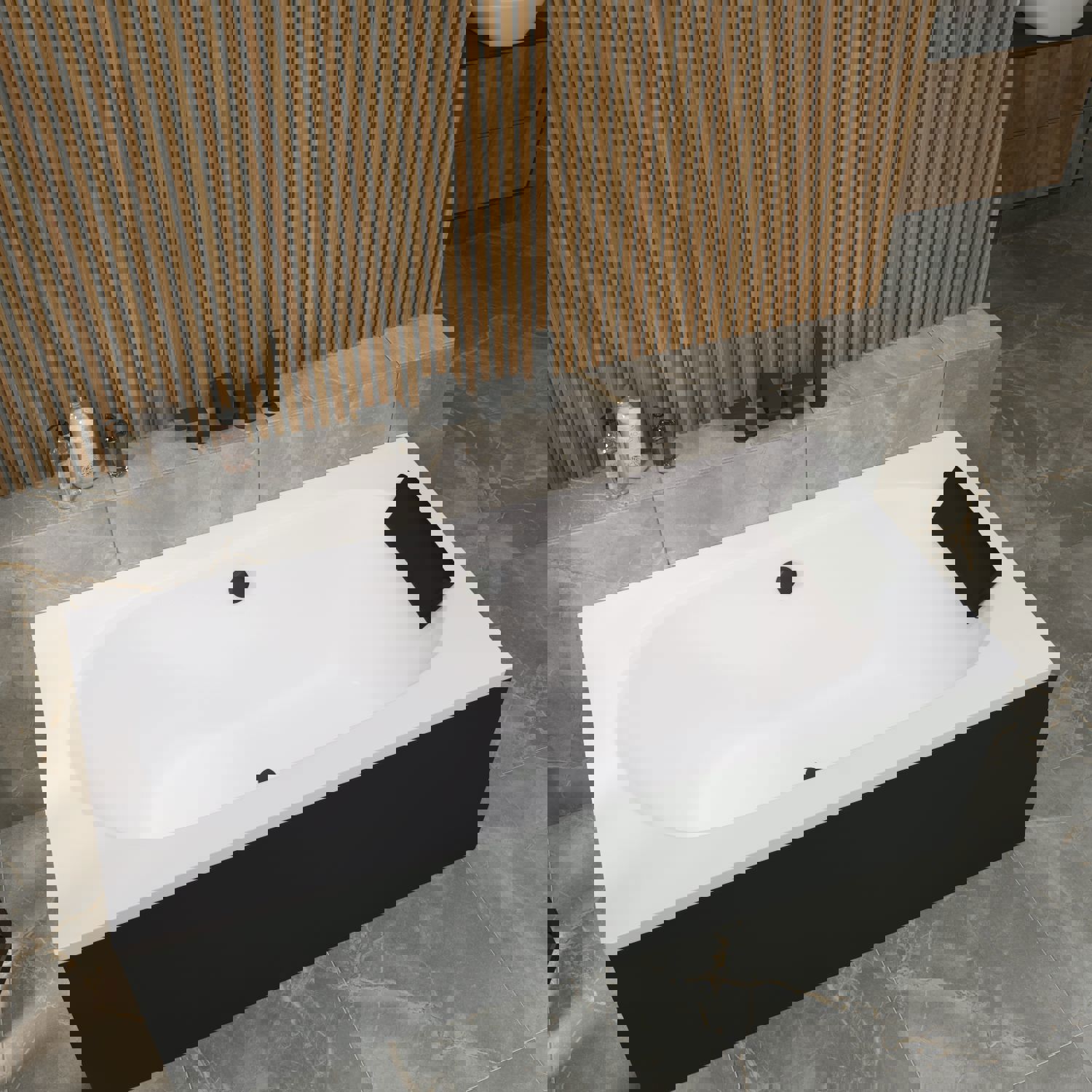 Изображение товара Ванна акриловая Helmken Vienna 30967A51F2 160 x 75 комплект 5 в 1 цвет белый/черный