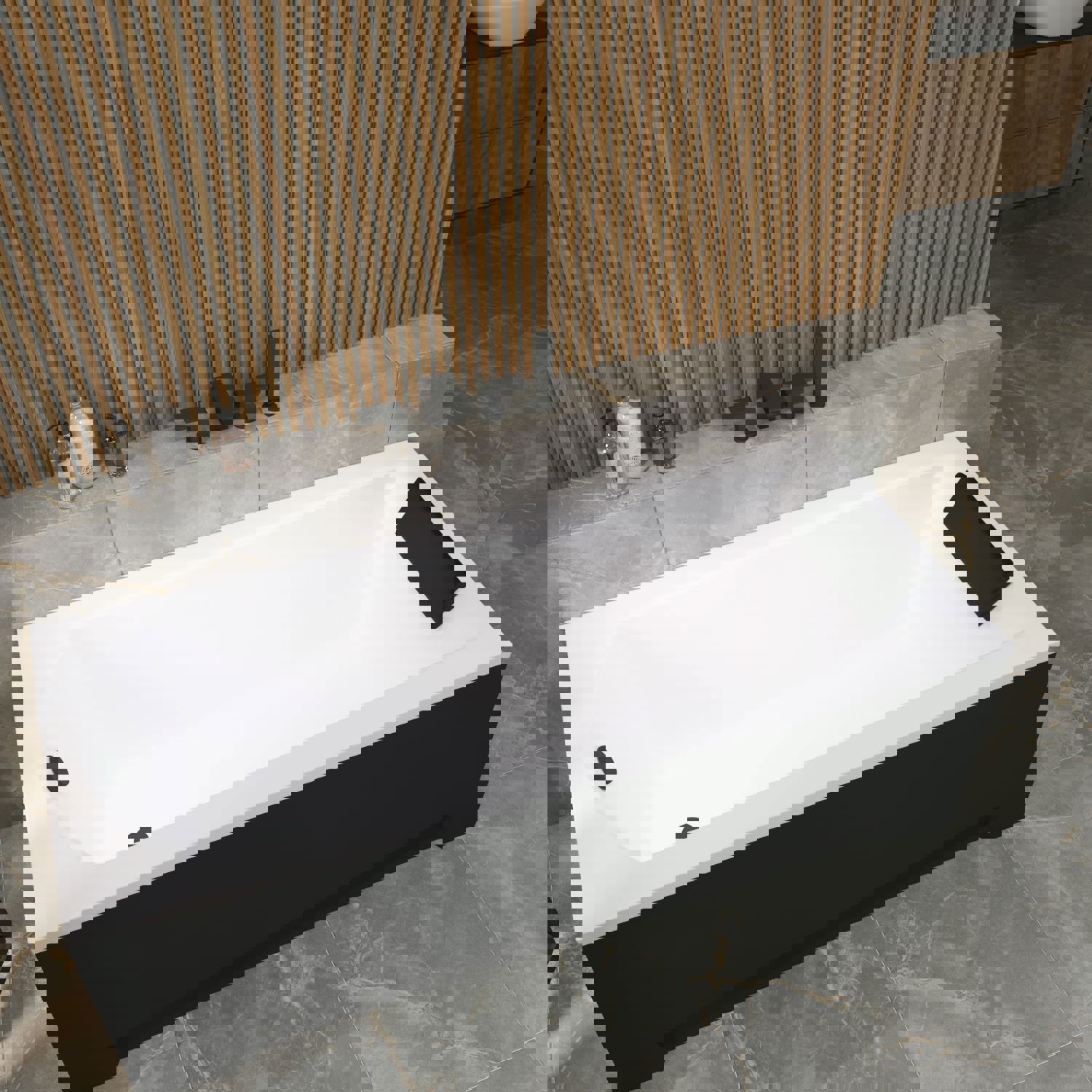 Изображение товара Ванна акриловая Helmken Vespera 468R42659P 150 x 70 комплект 4 в 1 цвет белый/черный