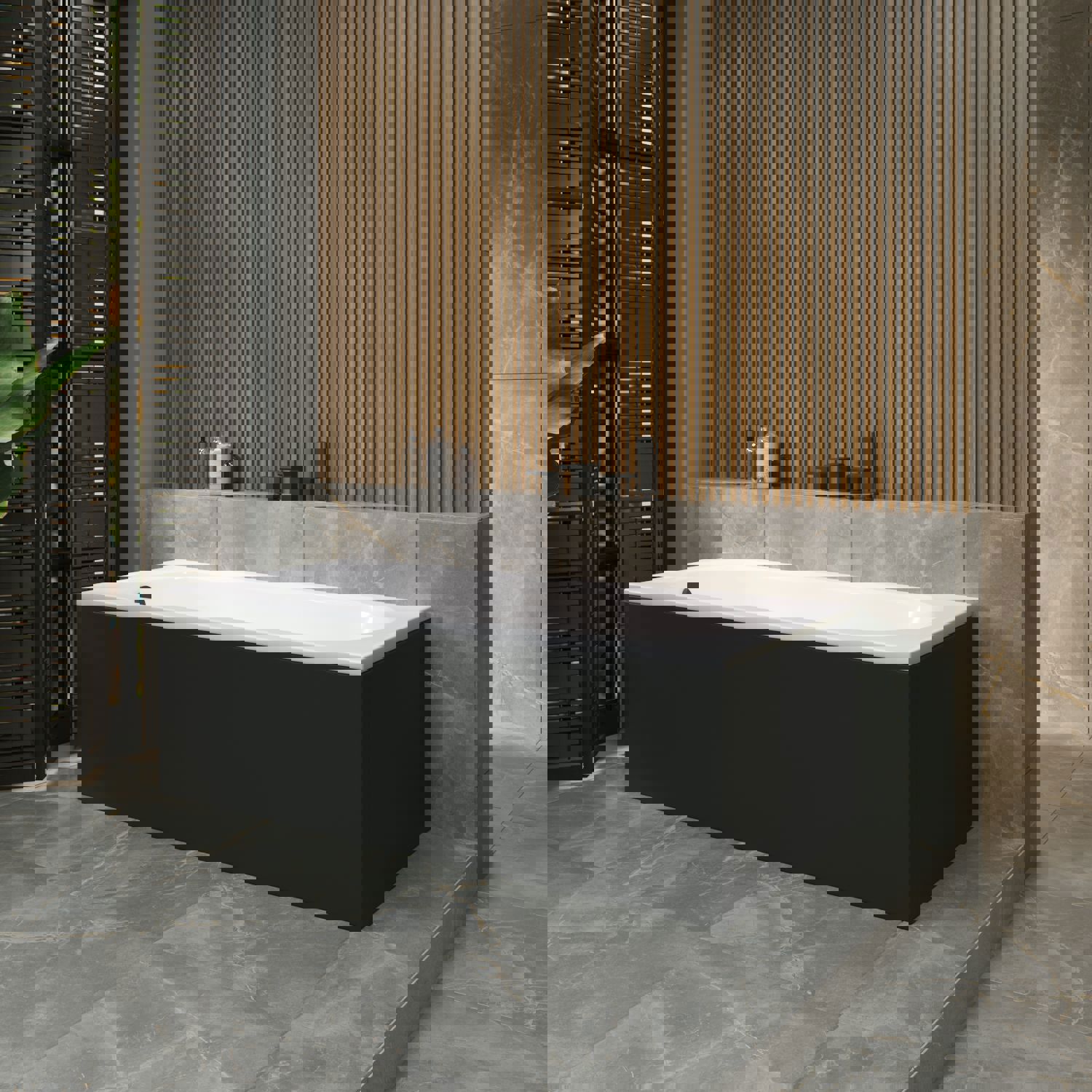 Изображение товара Ванна акриловая Helmken Tressa 9K7000273V 150 x 75 комплект 4 в 1 цвет белый/черный