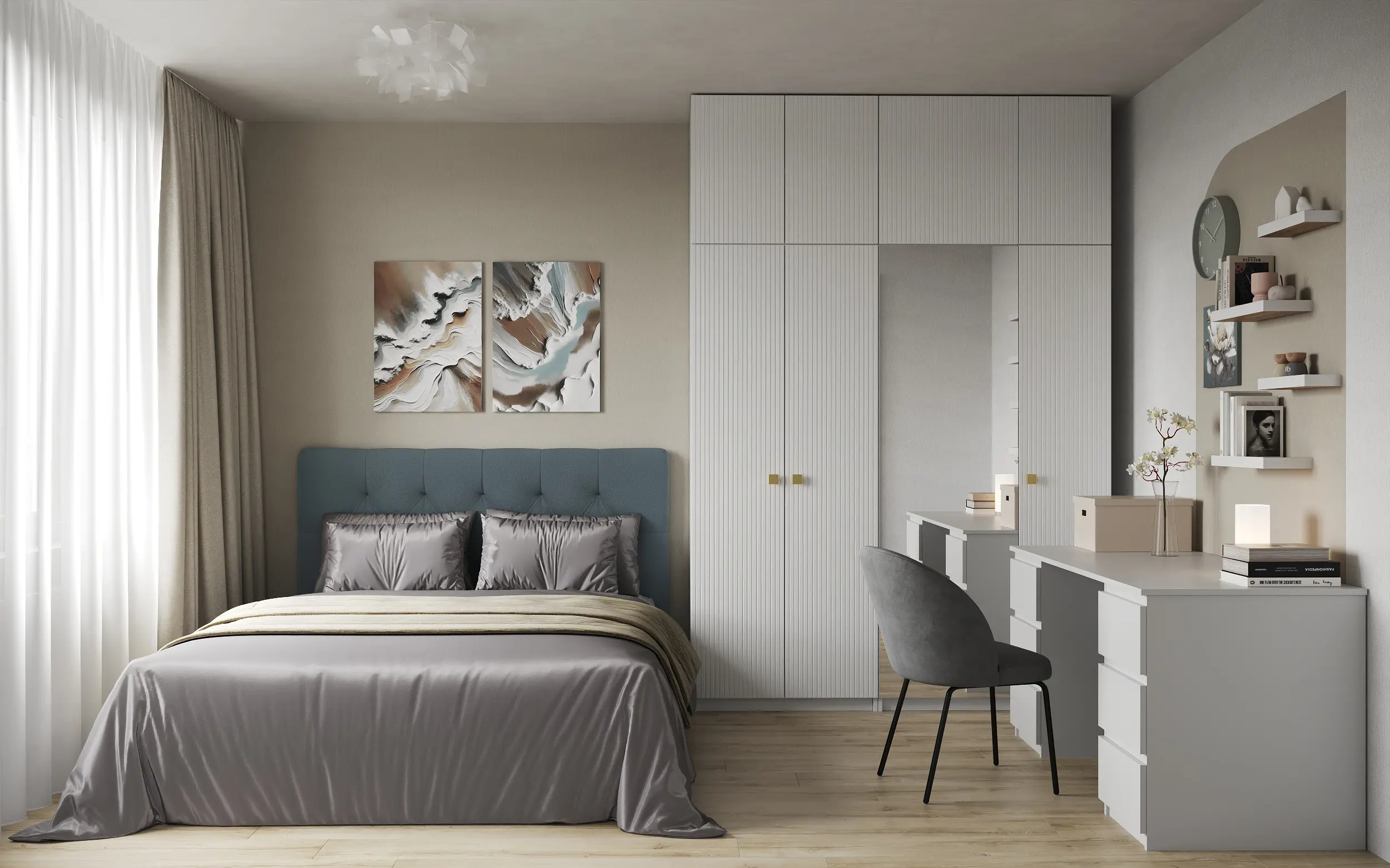 Стул Chic 49x77x50 см ножки металл/черный сиденье велюр цвет серый - 5