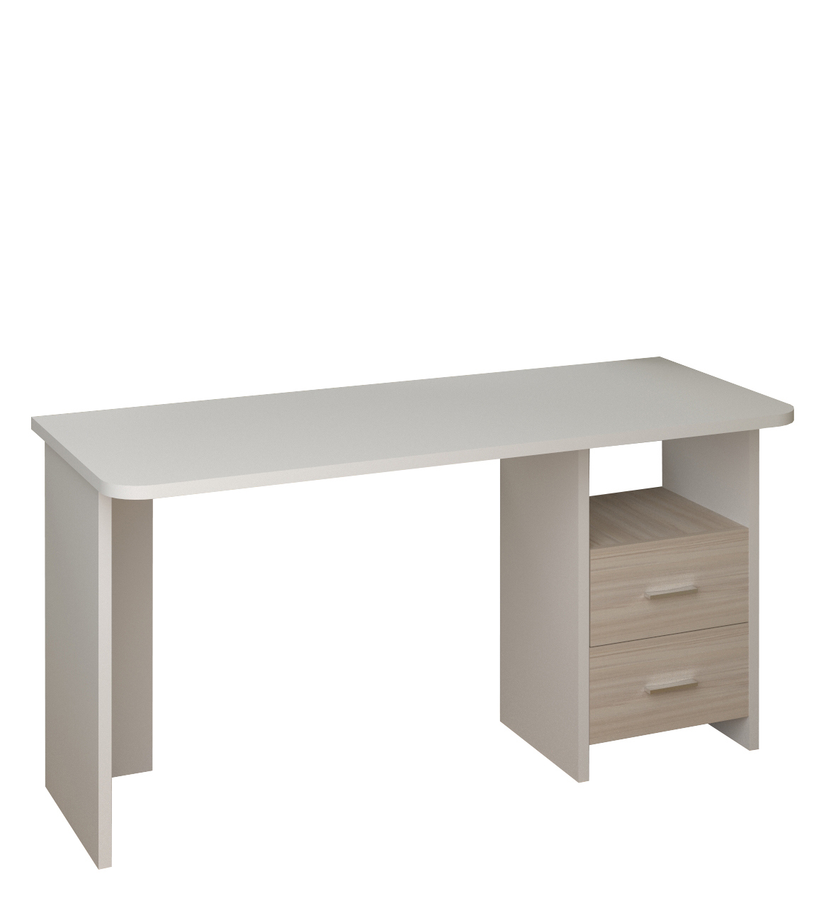 Изображение товара Письменный стол Мэрдэс СКЛ-Прям150Р БЕК с ящиком из ЛДСП 150x77x60 см