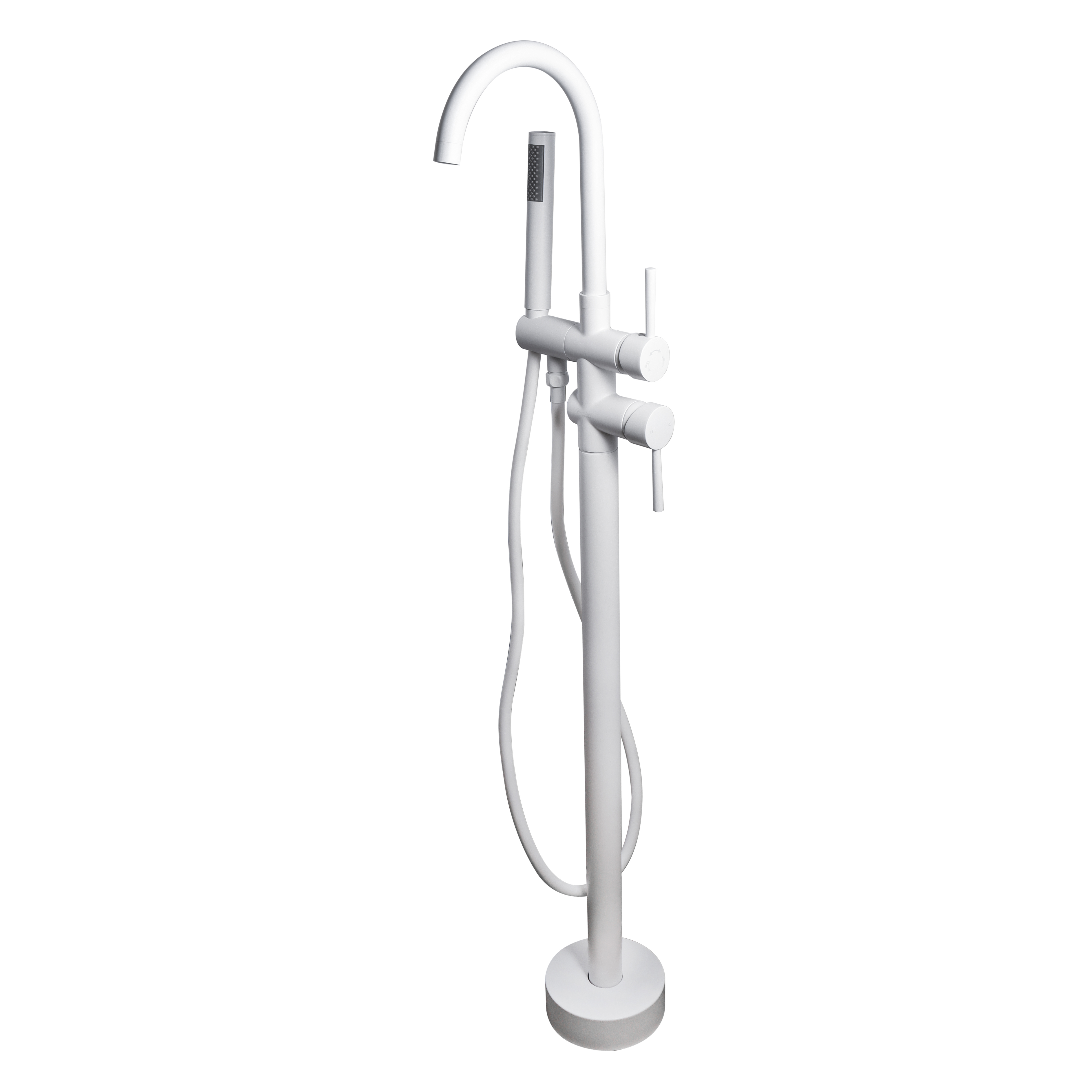 Изображение товара Смеситель для ванны Maxonor pure life Pl3087-8 однорычажный с душевой лейкой цвет белый матовый, белый