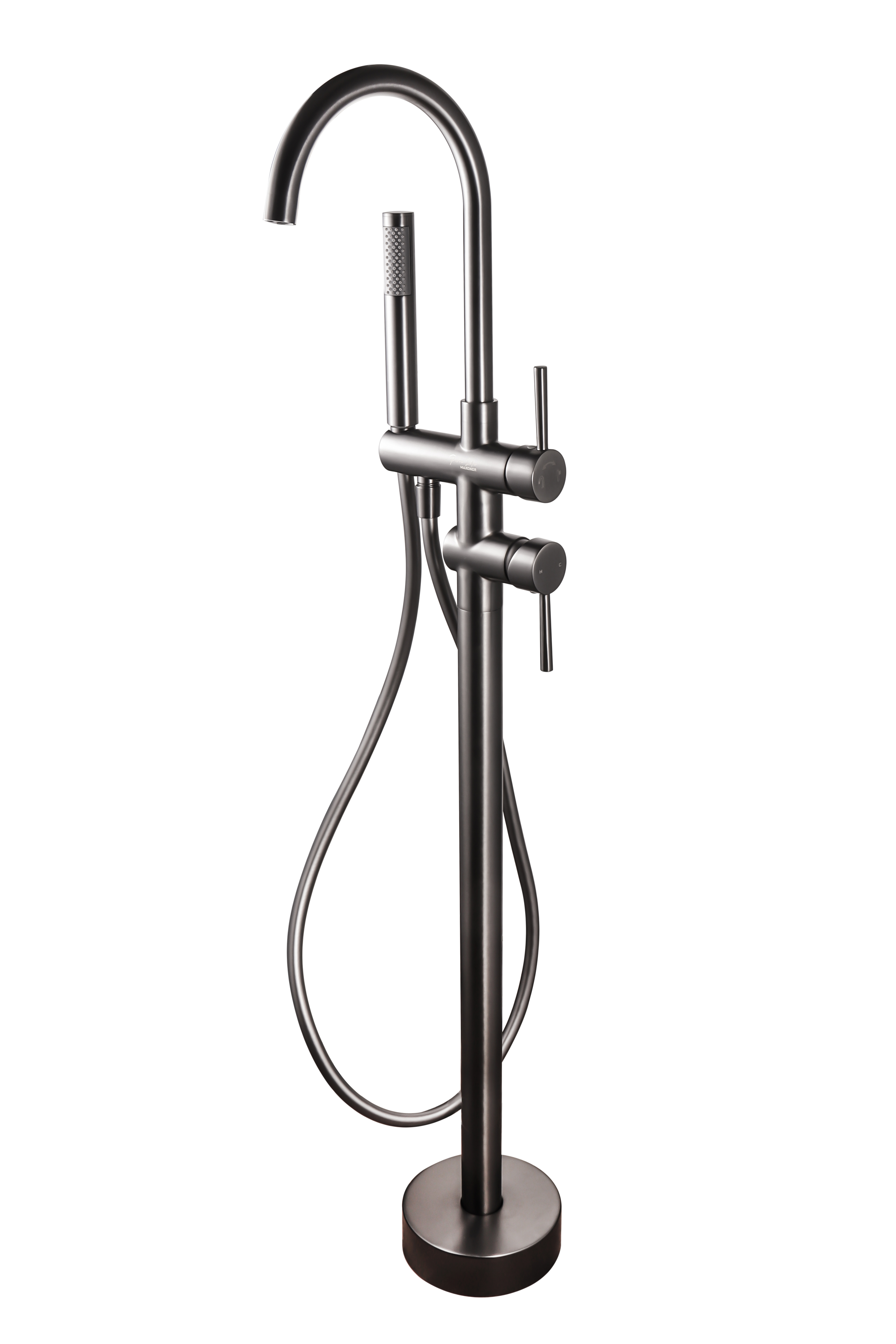 Изображение товара Смеситель для ванны Maxonor pure life Pl3087-9 однорычажный с душевой лейкой цвет графитовый