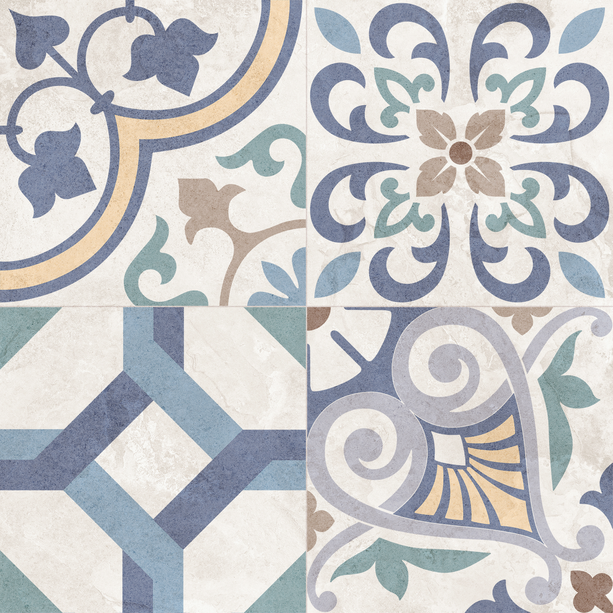 Изображение товара Керамогранит Global tile Topaz_gt GT235VG 41.2x41.2см синий пэчворк