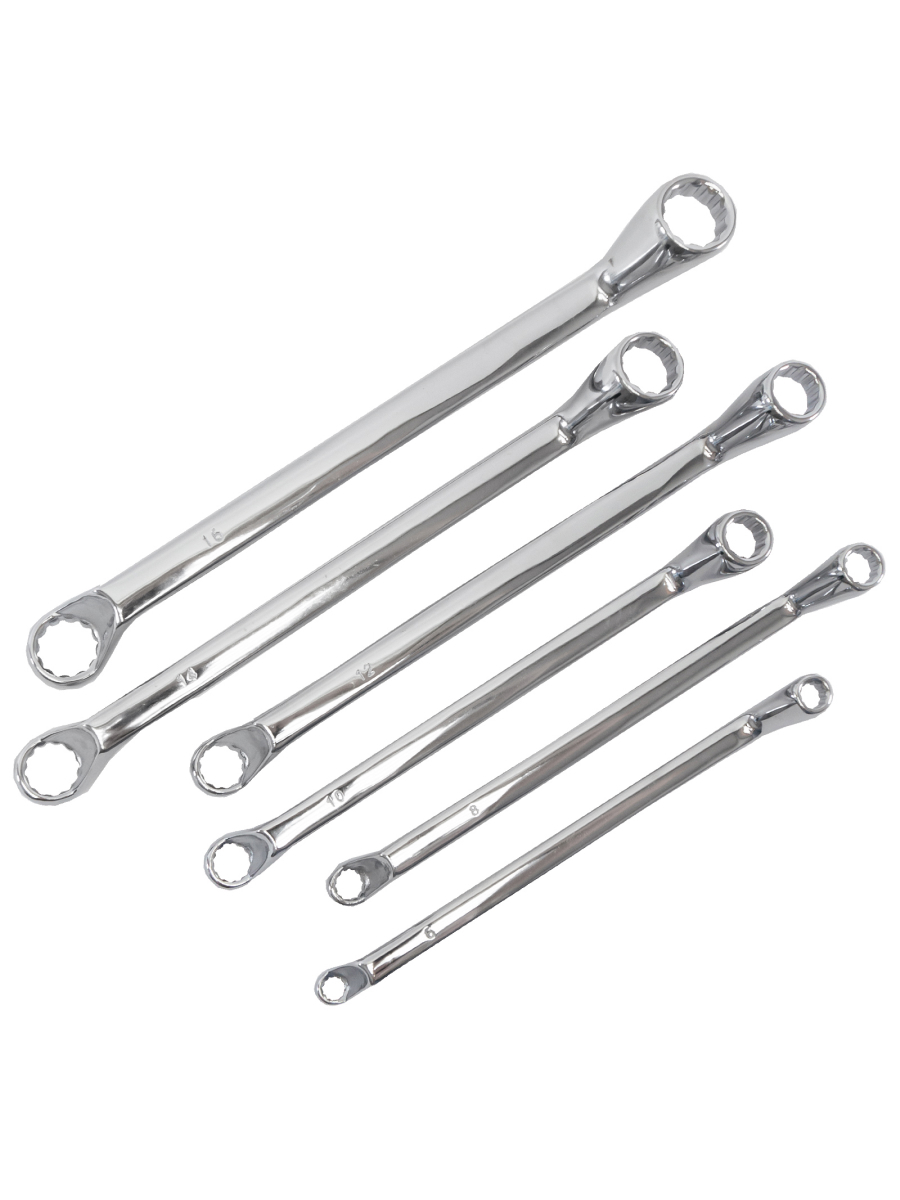 Изображение товара Набор ключей накидных шестигранных Pobedit 2737502 6-17 мм 6 шт профессиональный инструмент