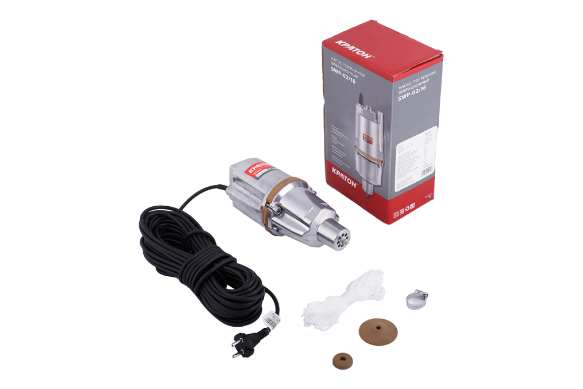 Насос вибрационный Кратон SWP-02/16 высота подъема 70 м кабель 16 м ...