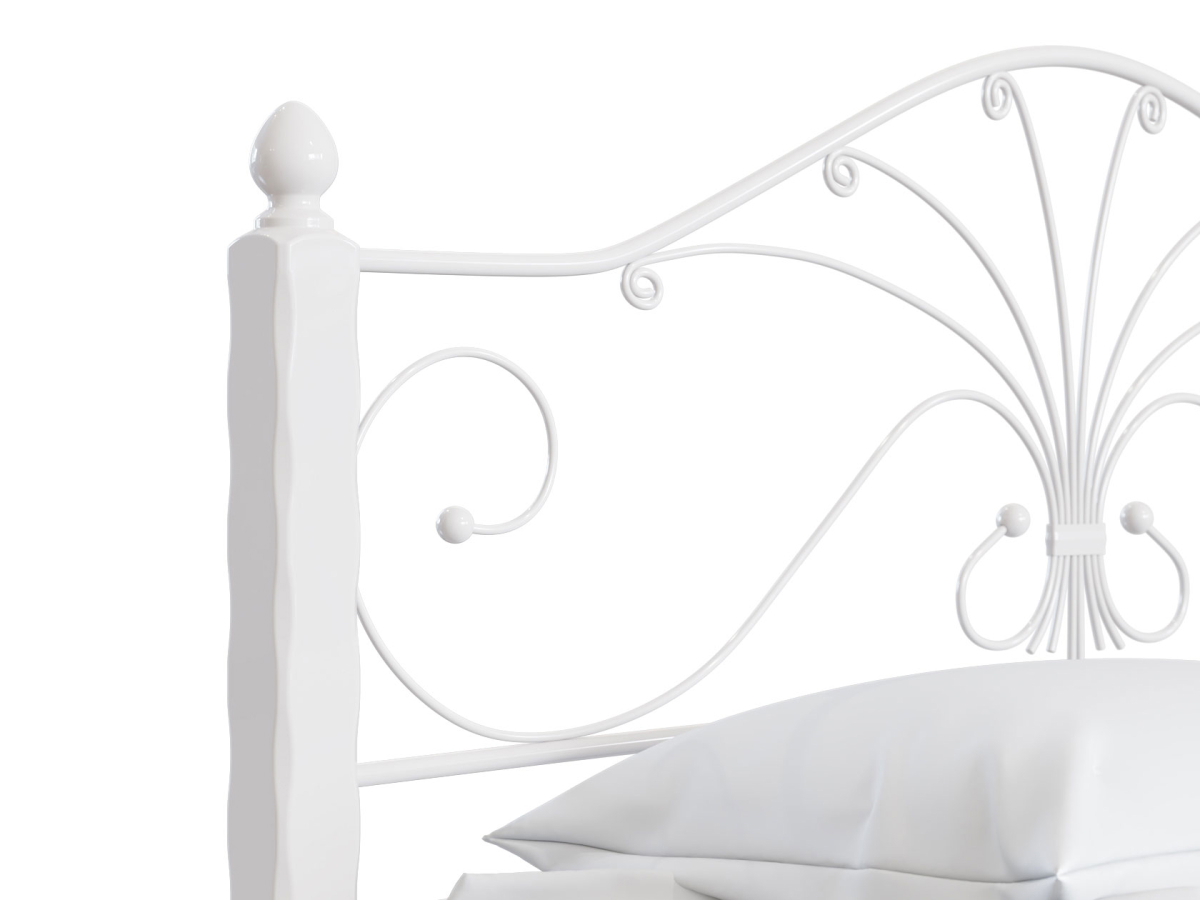 Изображение товара Кровать Сандра 127x107x212 см металлическая с ажурным декором и ножками из березы