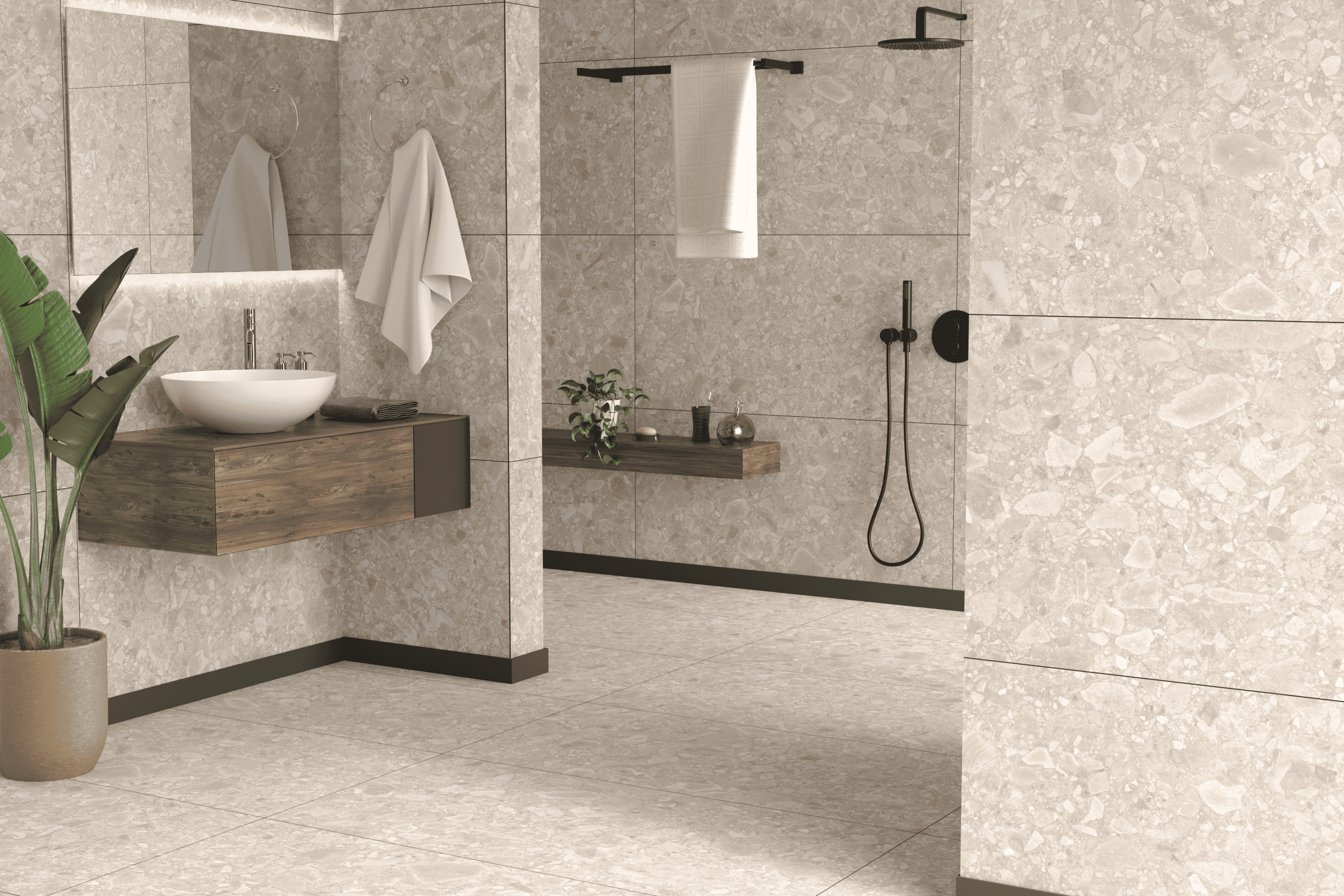 Изображение товара Керамогранит Kerald Ceppo beige matt 60x120см 1.44 м² цвет бежевый