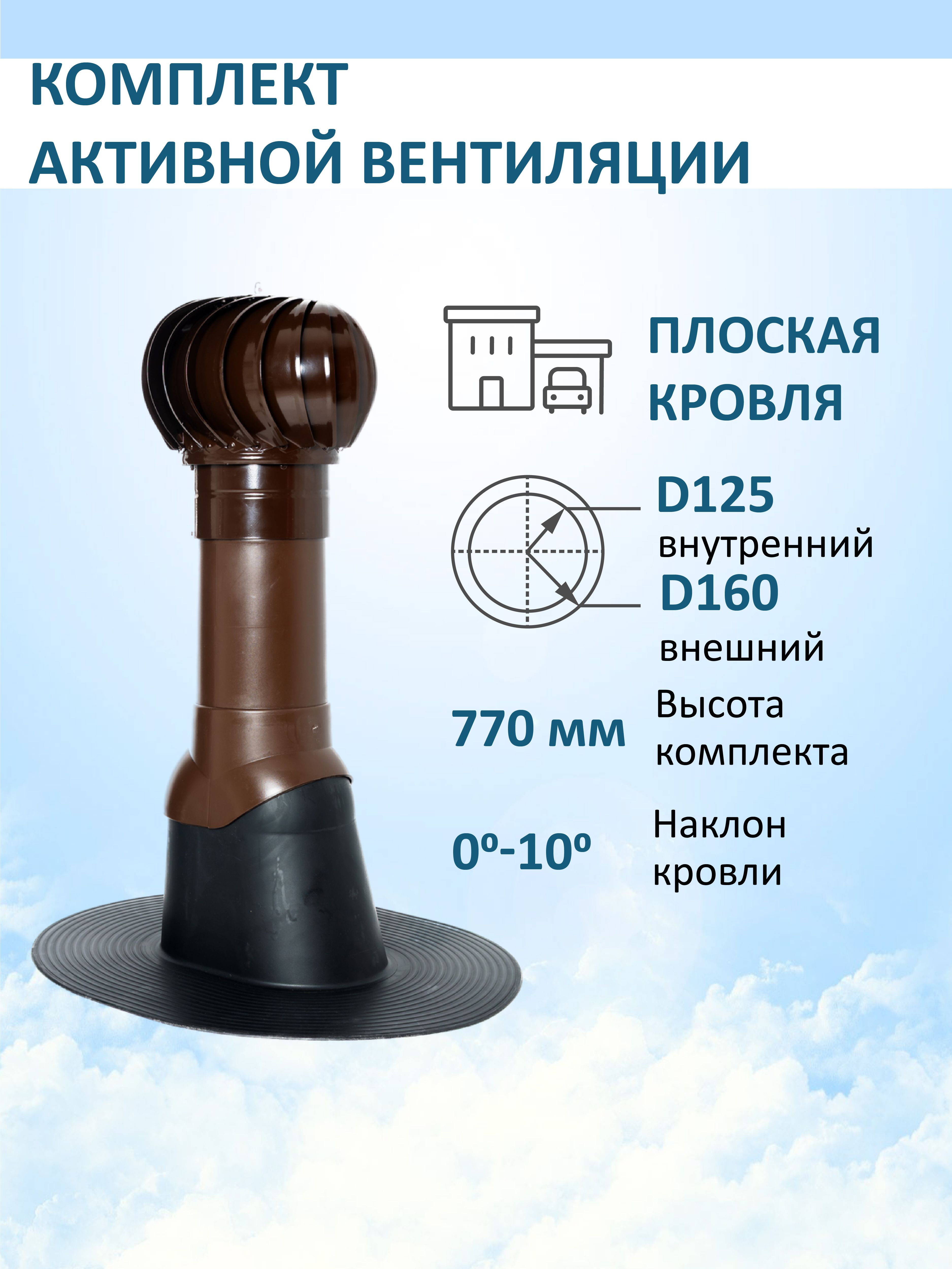 Изображение товара Комплект кровельной вентиляции POLIVENT с турбодефлектором TD160 и утепленным выходом Изображение товара Комплект кровельной вентиляции POLIVENT с турбодефлектором TD160 и утепленным выходом