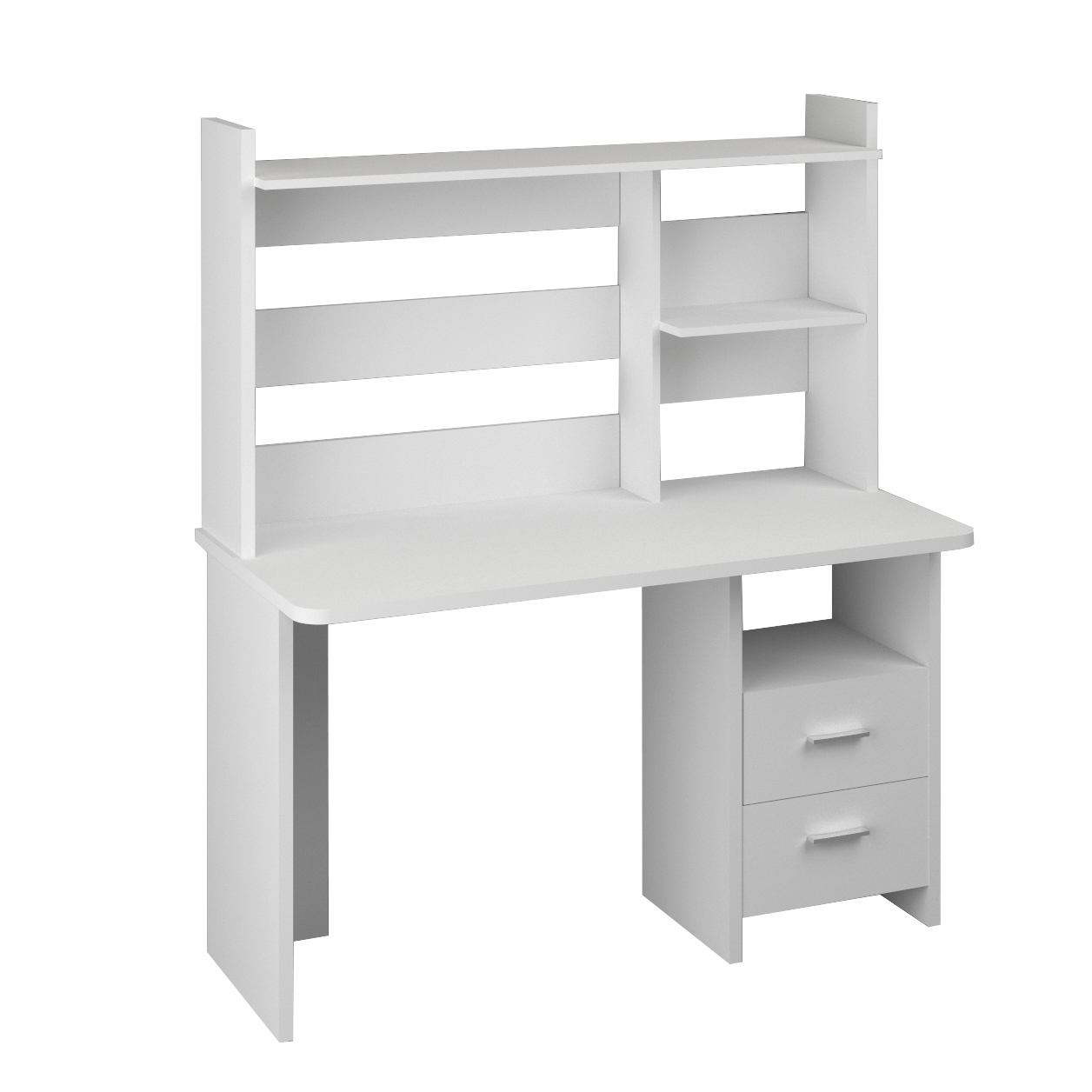 Изображение товара Письменный стол Мэрдэс СКЛ-Прям130Р+НКЛ-130 белый недорогой классический