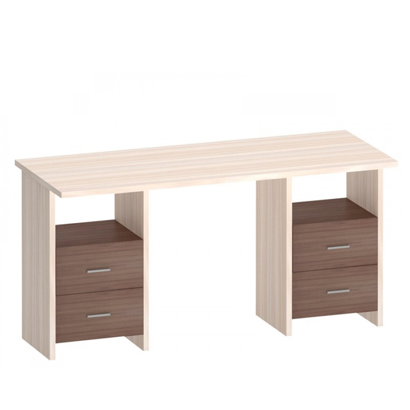 Изображение товара Стол письменный Мэрдэс СКЛ-Прям150+2ТЯЛ КШ-Ч 150x77x60 см ЛДСП цвет карамель/ясень шимо темный