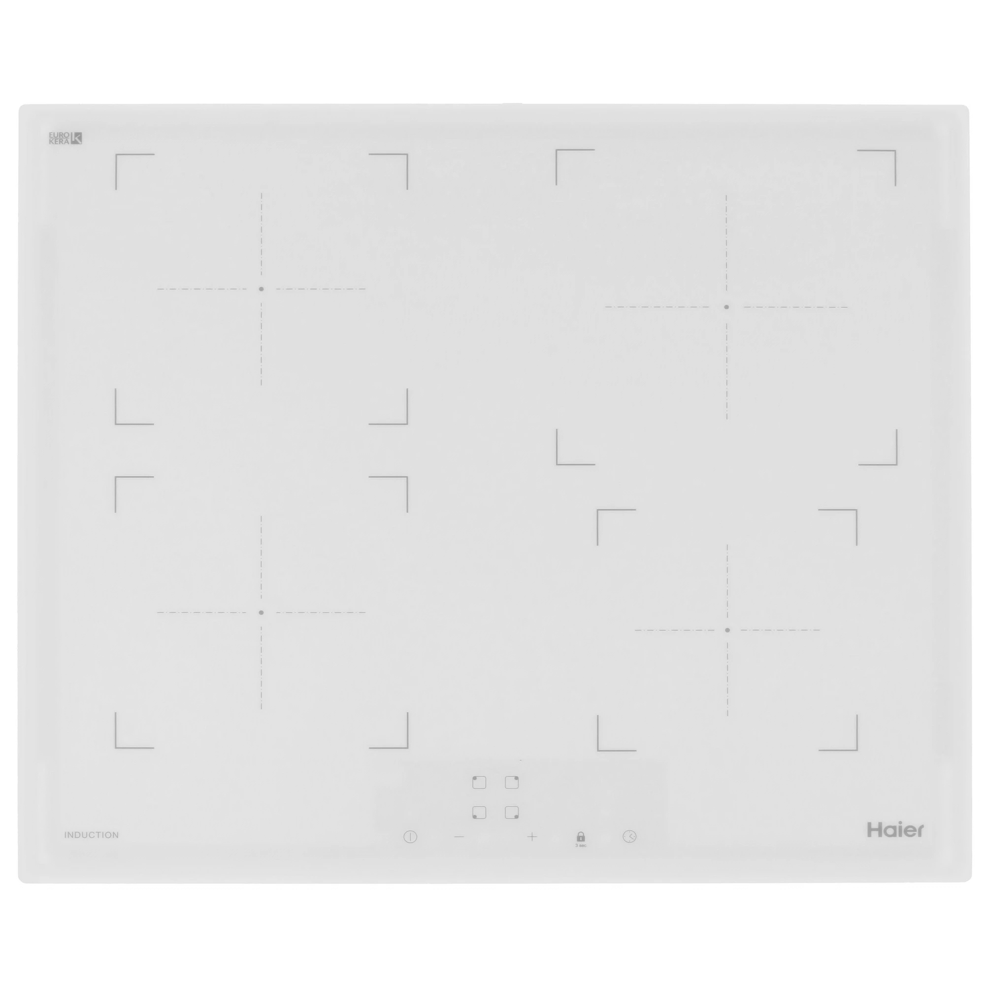 Изображение товара Электрическая варочная панель Haier HHY Y64NVW 4 индукционные конфорки 59 см белая