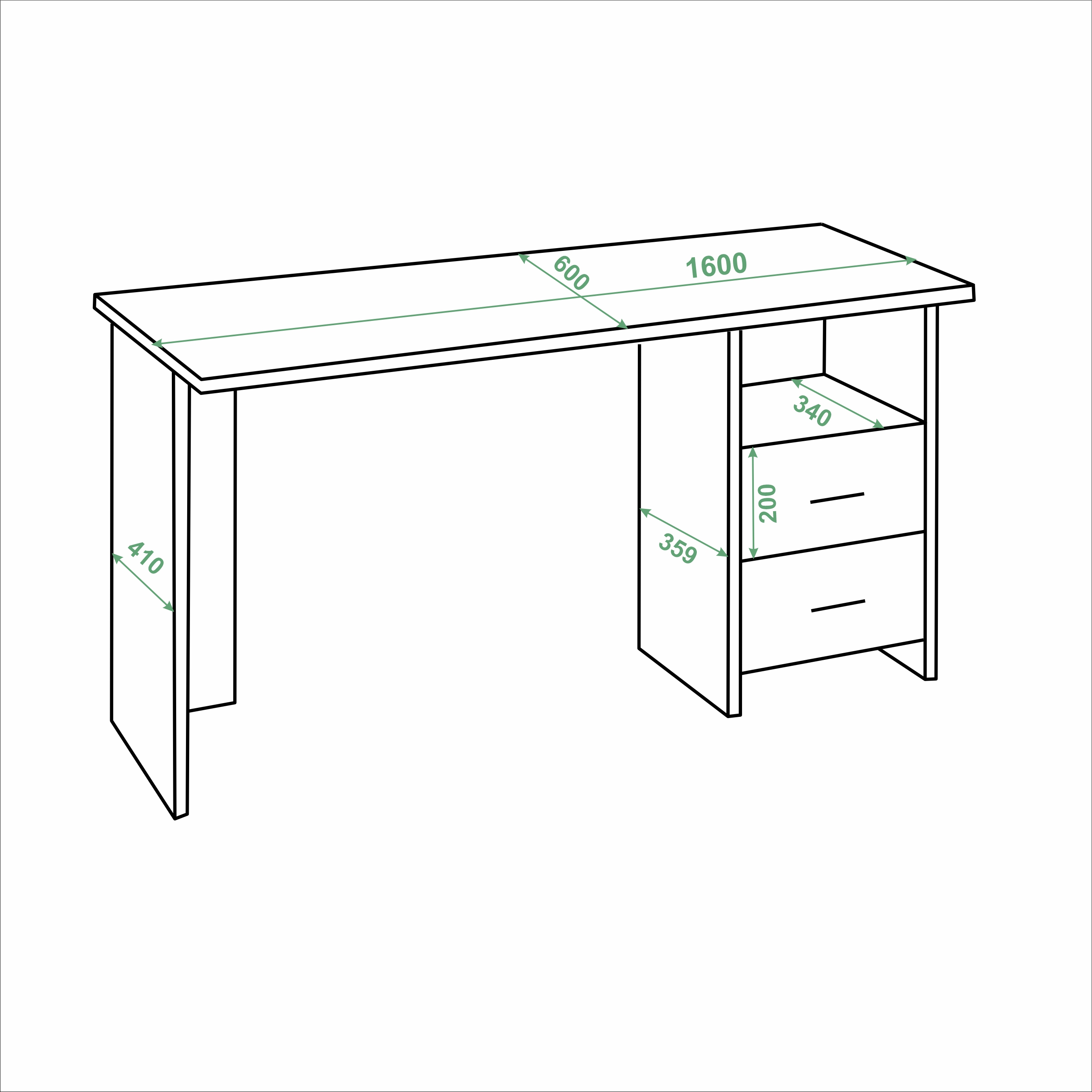Изображение товара Стол письменный Мэрдэс СКЛ-Прям160, классический, современный, российский