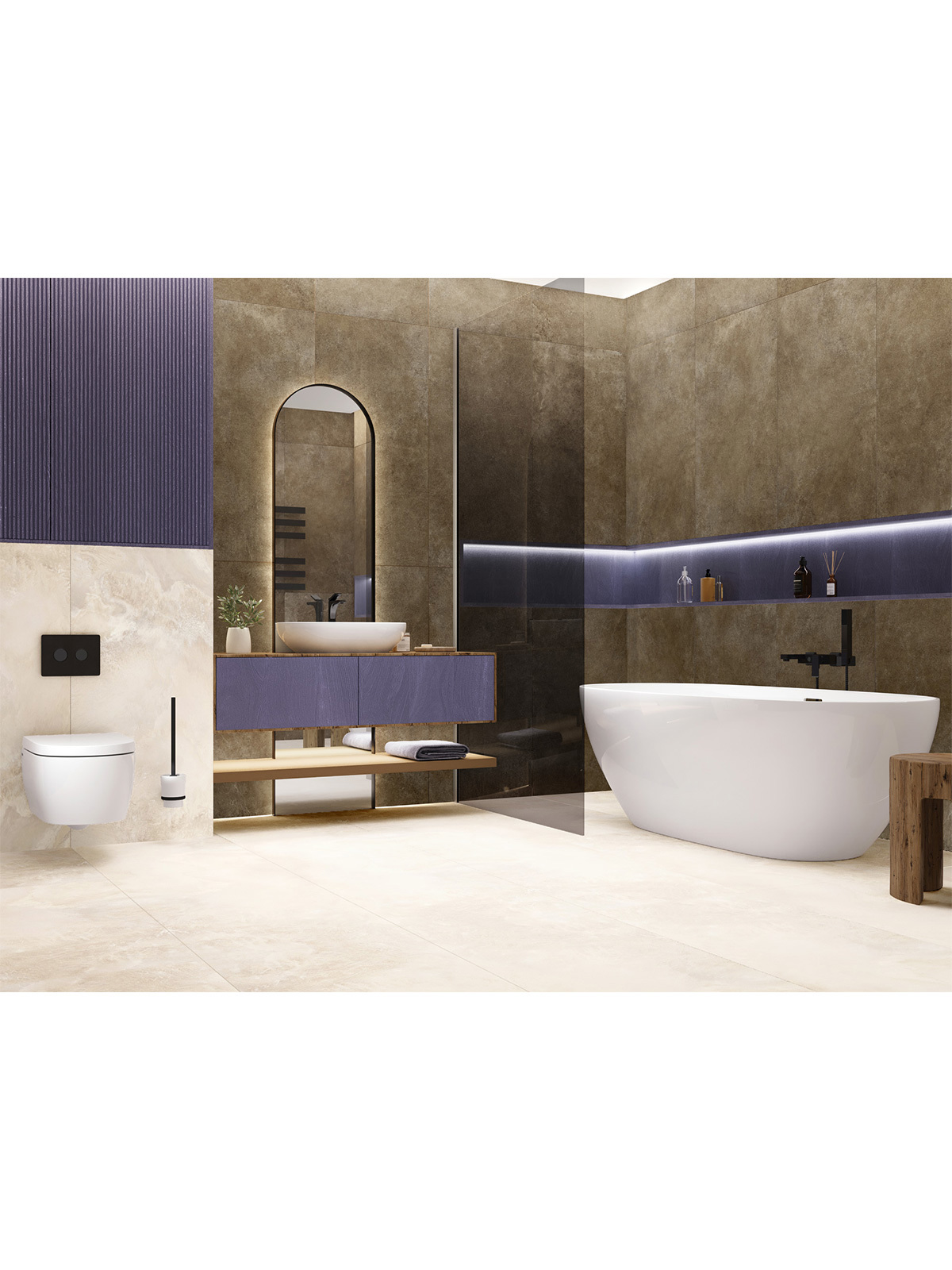 Изображение товара Керамогранит Artkera Microcement GP60120MIM08M 60x120 коричневый матовый
