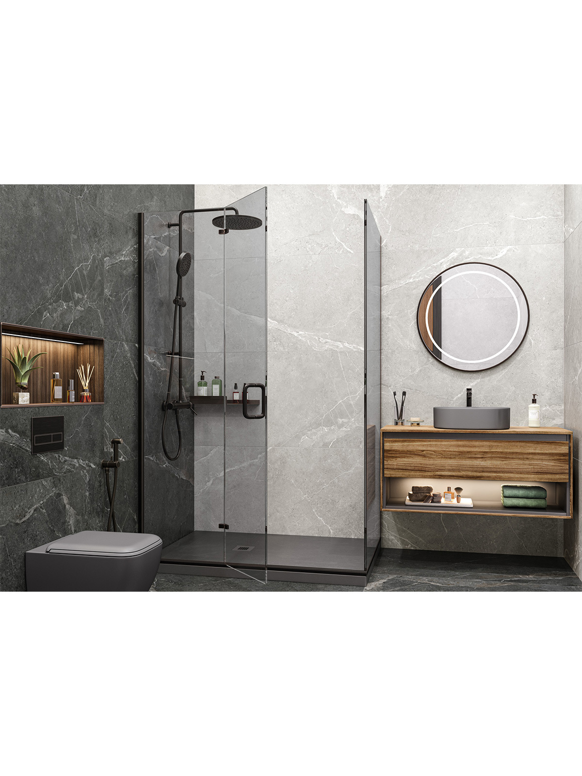 Изображение товара Керамогранит Artkera group Titanium GP60120TIA00M 60x120см цвет св. серый