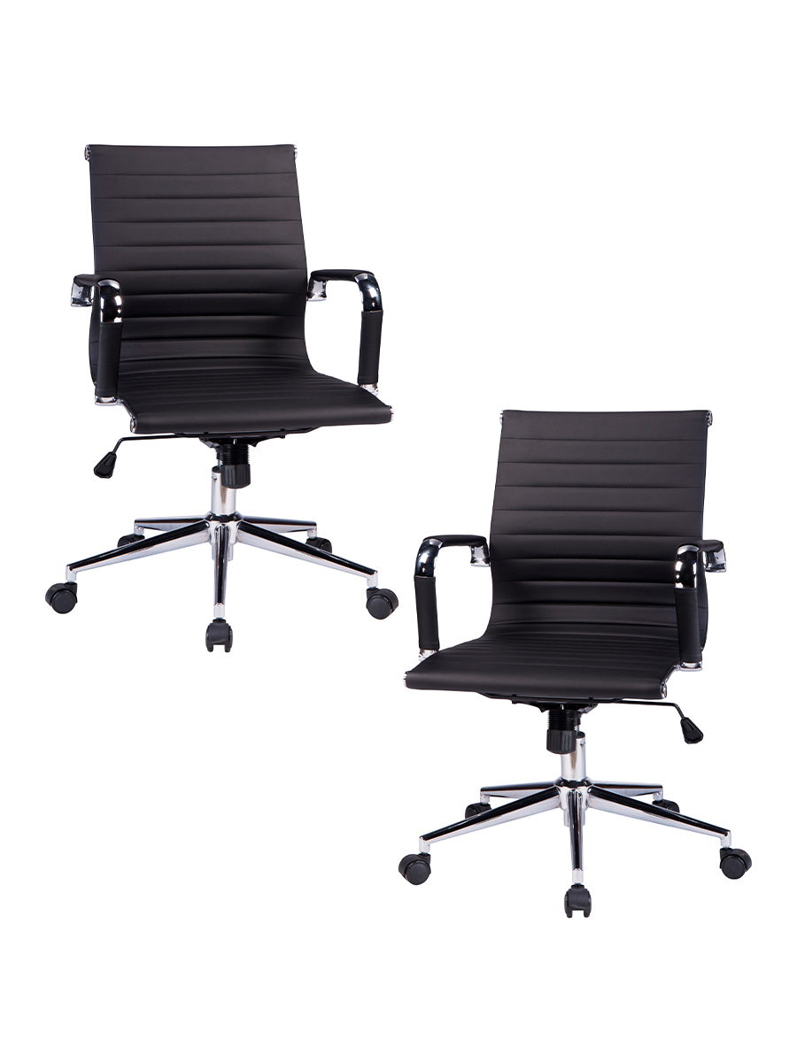 Изображение товара Комплект офисных кресел Dobrin Clayton 2 шт премиум качество черный