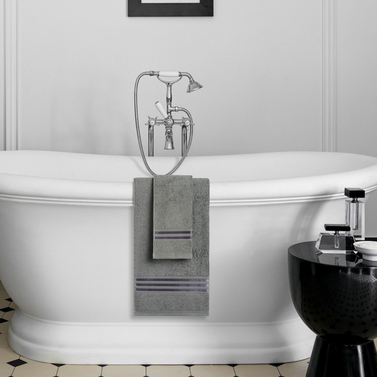 Изображение товара Махровое полотенце Ecotex Гранд 50x90 серое высокое качество