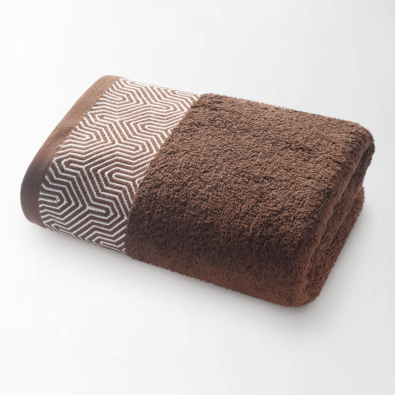 Изображение товара Полотенце Ecotex Калипсо 70x140 коричневое махровое для ванной и пляжа