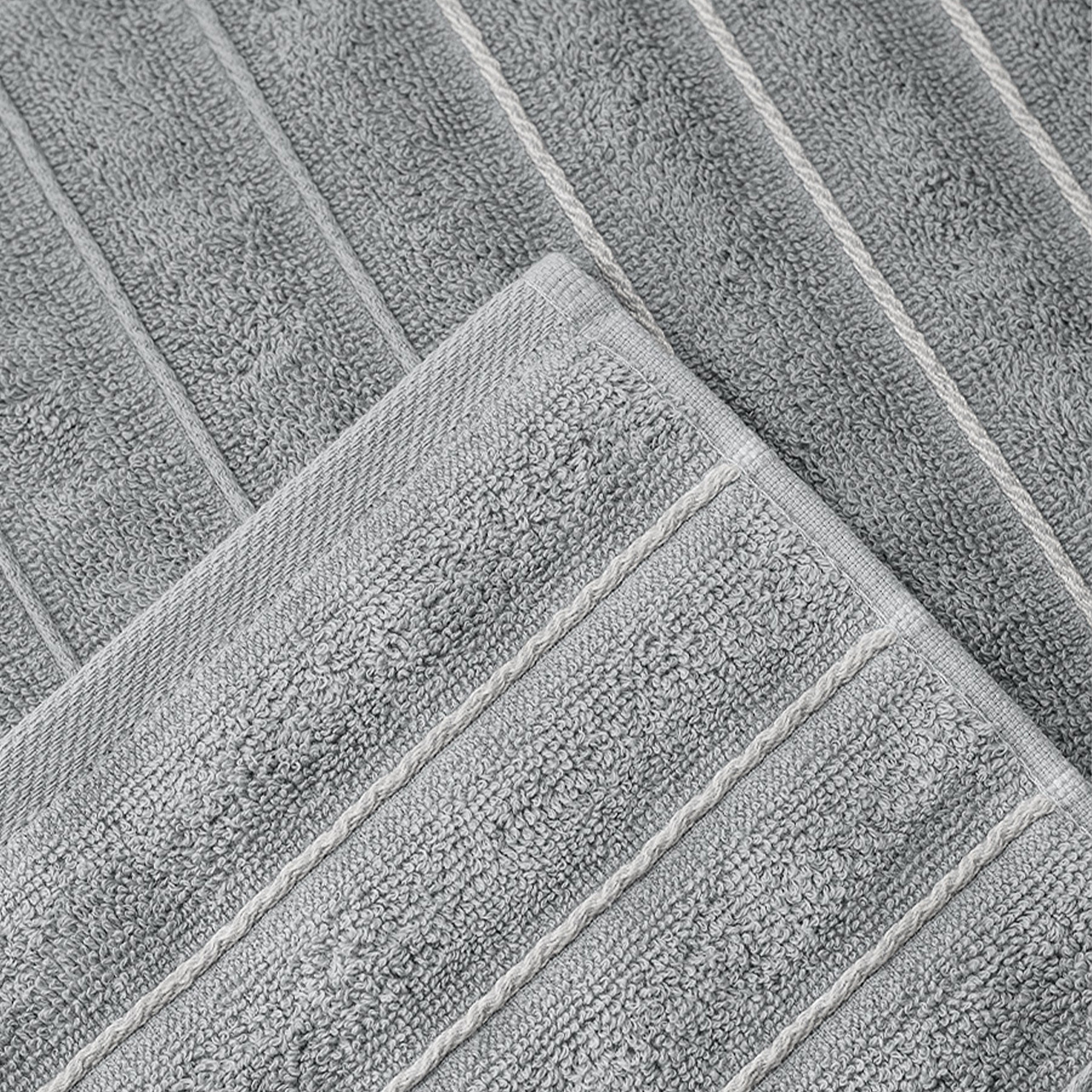 Изображение товара Полотенце Ecotex Люкс 50x90 серый махровое тканое для ванной и пляжа