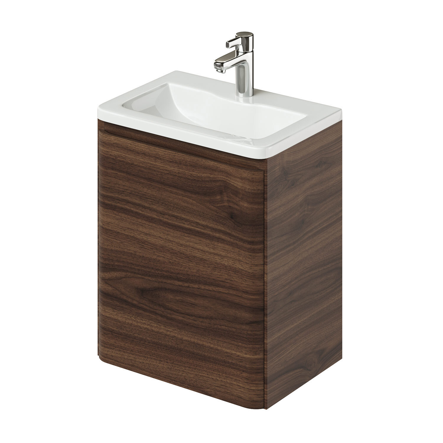 Изображение товара Тумба под раковину подвесная Итана 4657834371194 49.4см с раковиной цвет темно-коричневый
