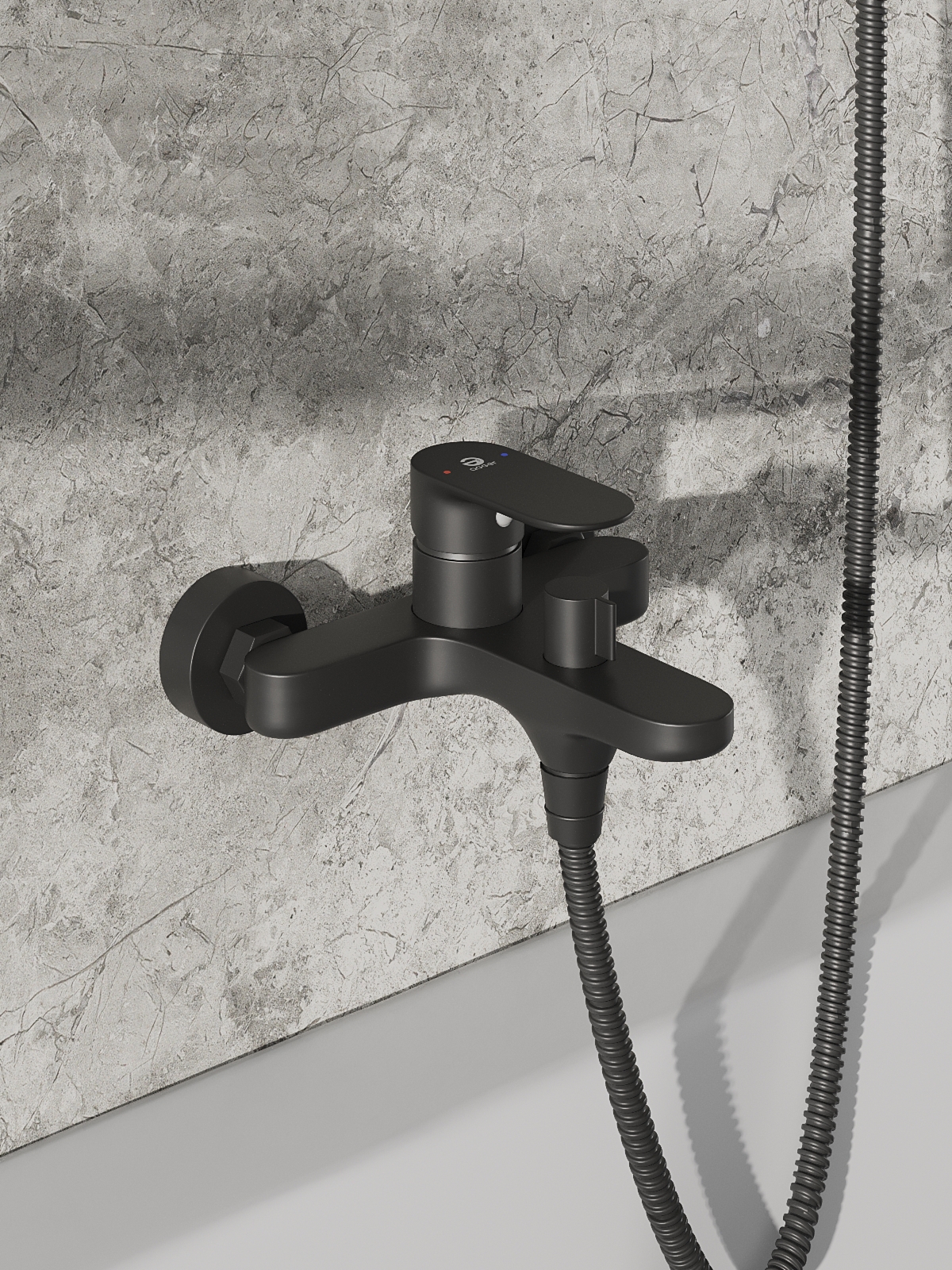 Изображение товара Смеситель однорычажный для ванны Agger 02 черный матовый 17.6 см