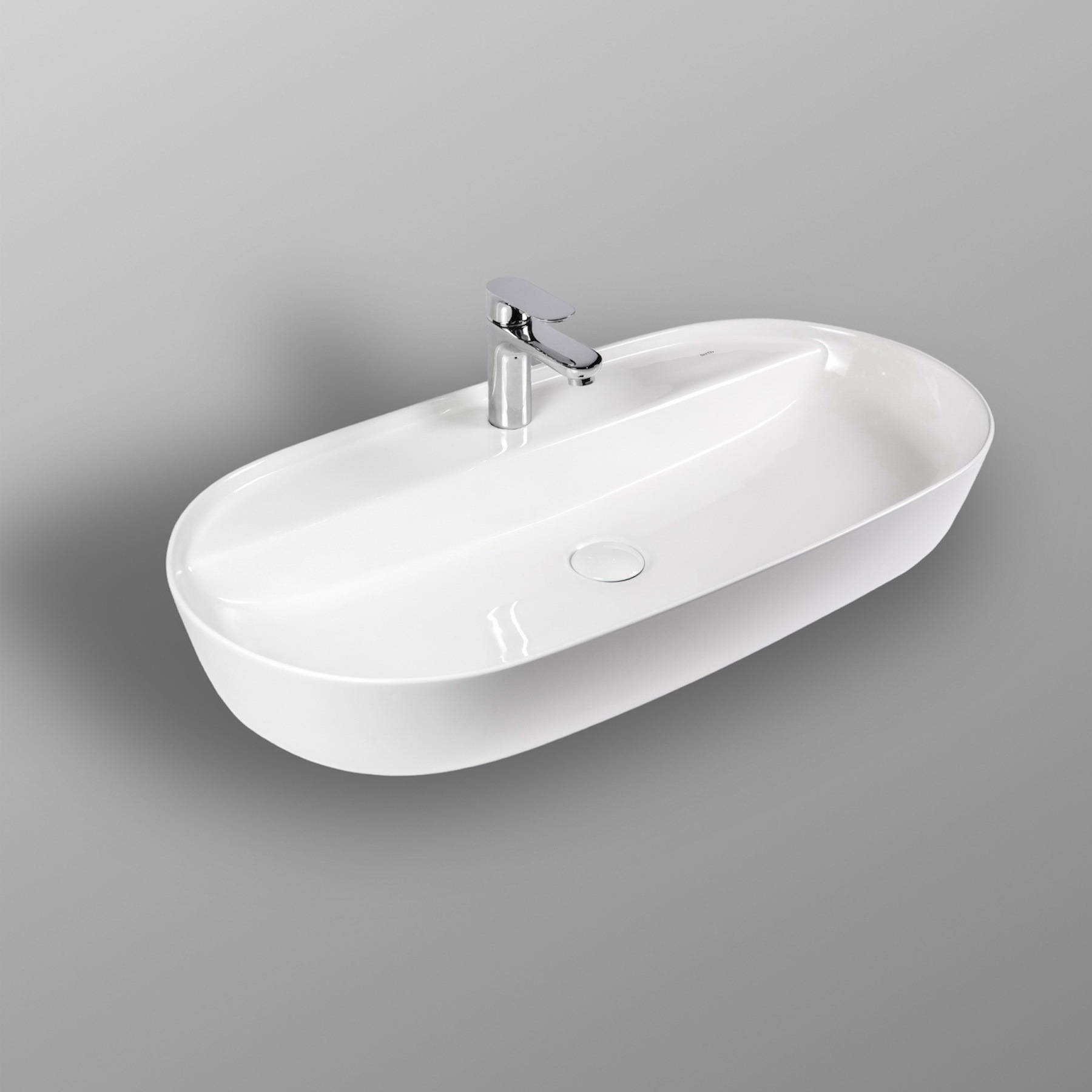 Изображение товара Раковина накладная Bond SLM01800 80см белая овальная современная керамика