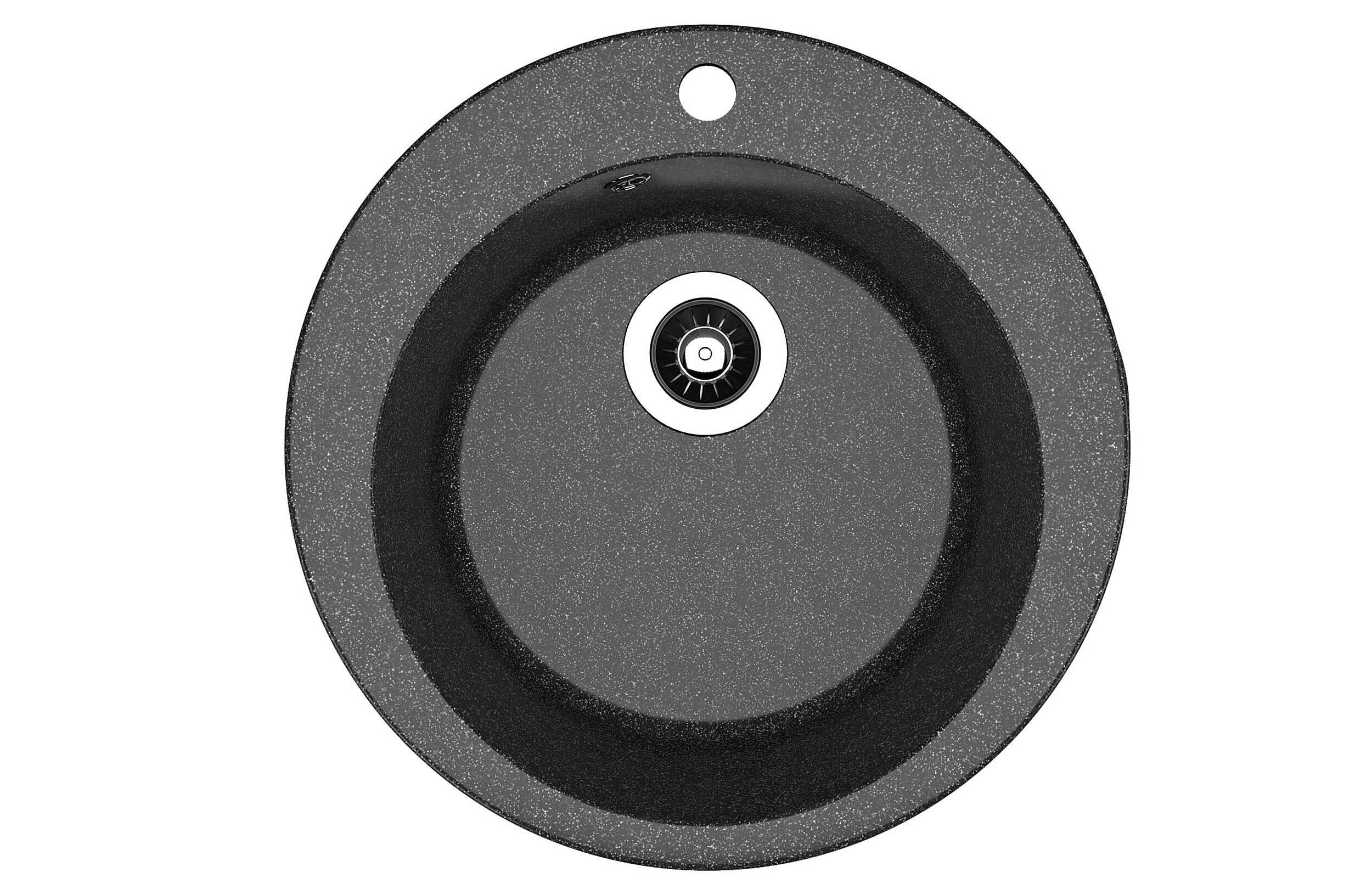 Изображение товара Врезная мойка Dr.Gans Гала 51x51x20 см литьевой мрамор цвет черный