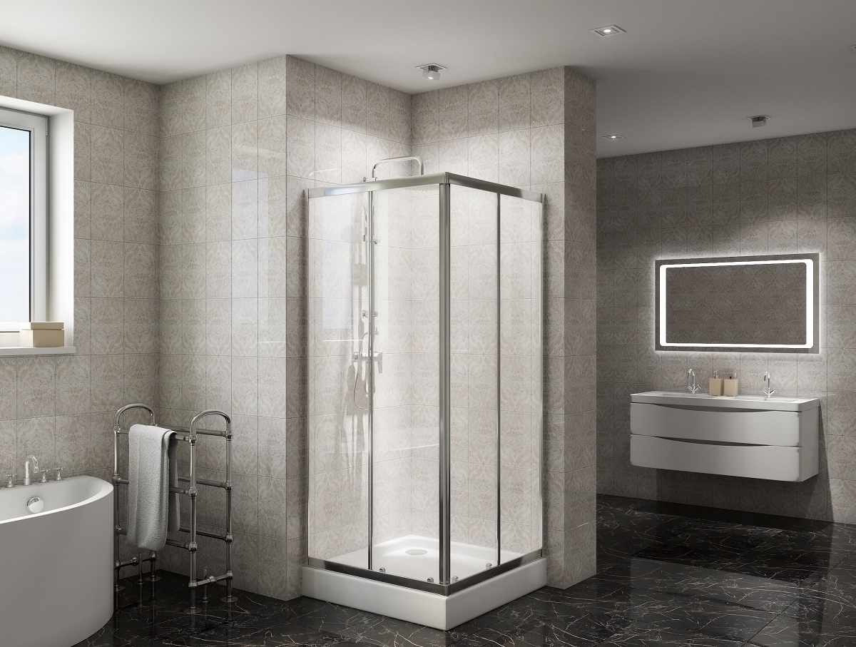 Изображение товара Душевой уголок Belbagno DUE-A-2-90-C-Cr квадрат 90x90см серебро профиль эффект стекла прозрачный Изображение товара Душевой уголок Belbagno DUE-A-2-90-C-Cr квадрат 90x90см серебро профиль эффект стекла прозрачный