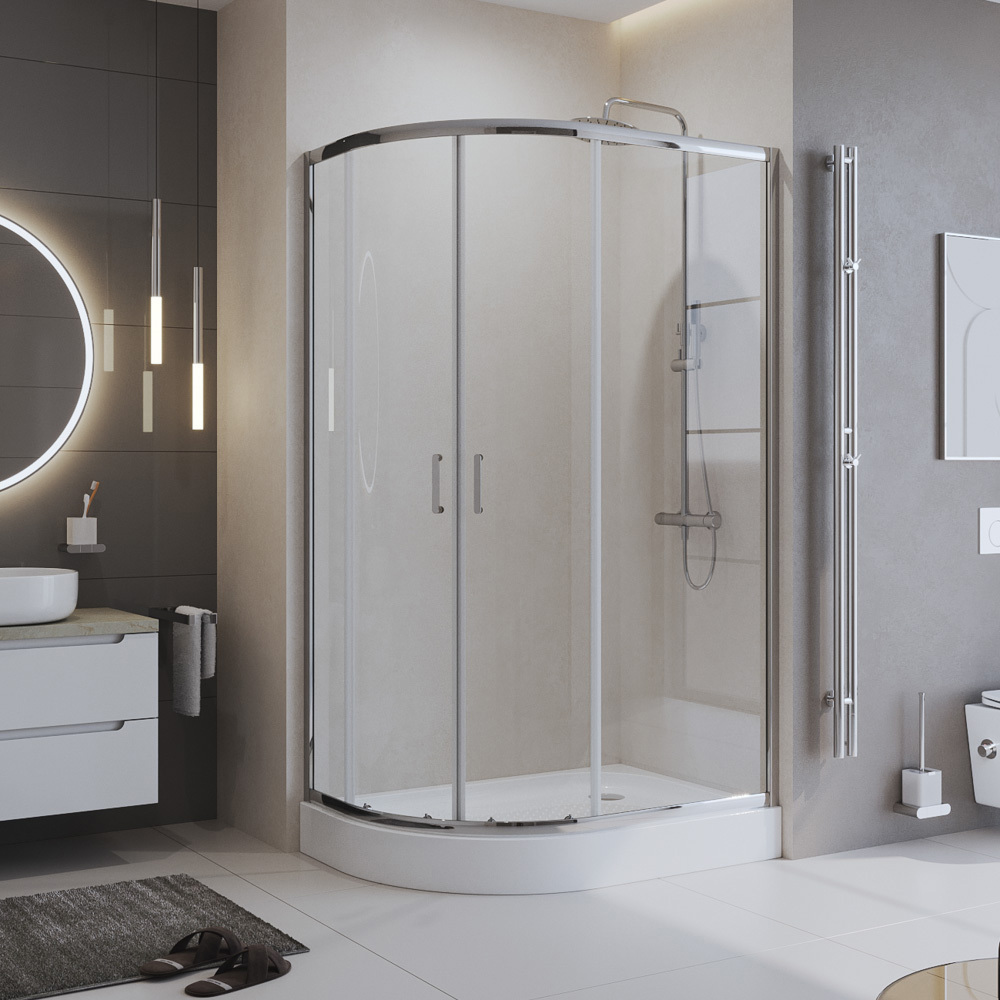 Изображение товара Душевой уголок BelBagno UNO-195-RH-2-120/80-C-Cr 195x120см с раздвижными дверями