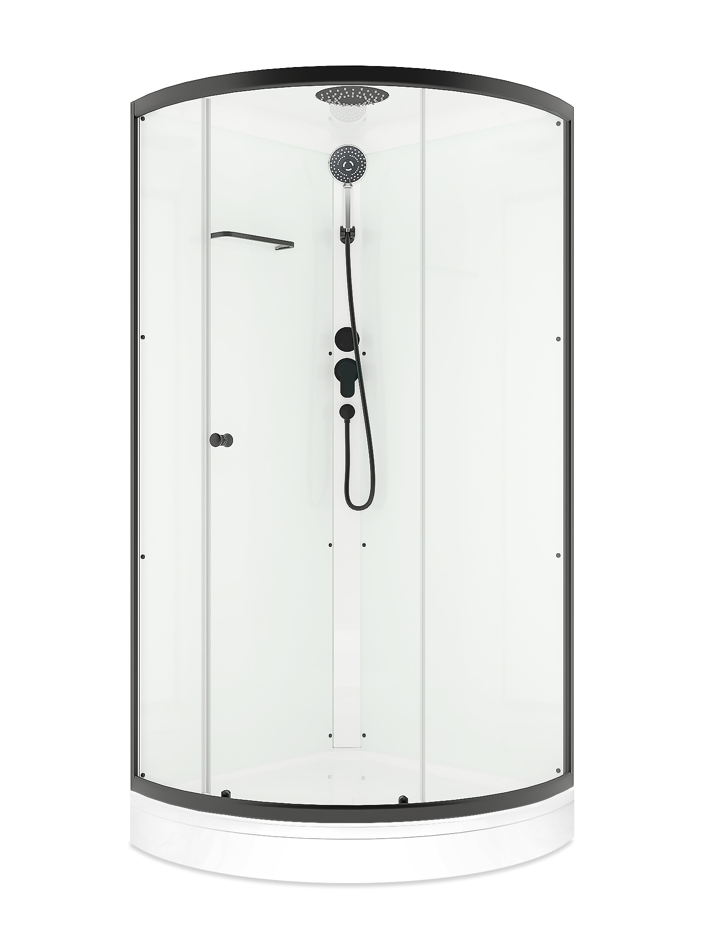 Изображение товара Душевая кабина Domani-Spa Simple 90x90 см с низким поддоном и черным профилем