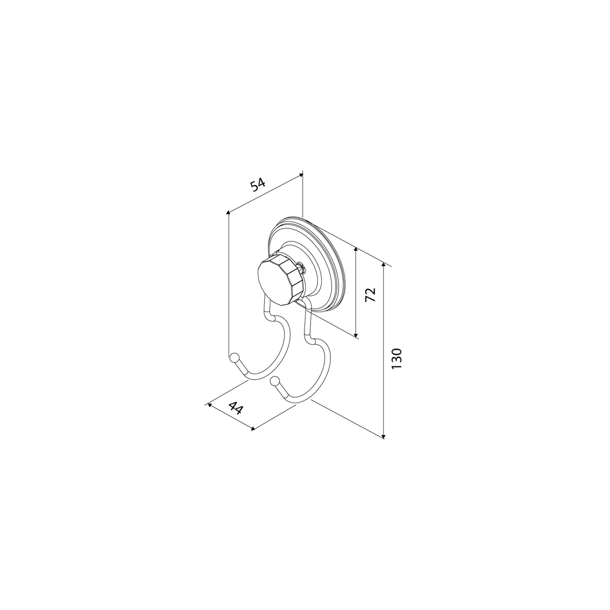 Изображение товара Крючок Milardo Easy для ванной черный матовый монтаж без сверления 7.2 см