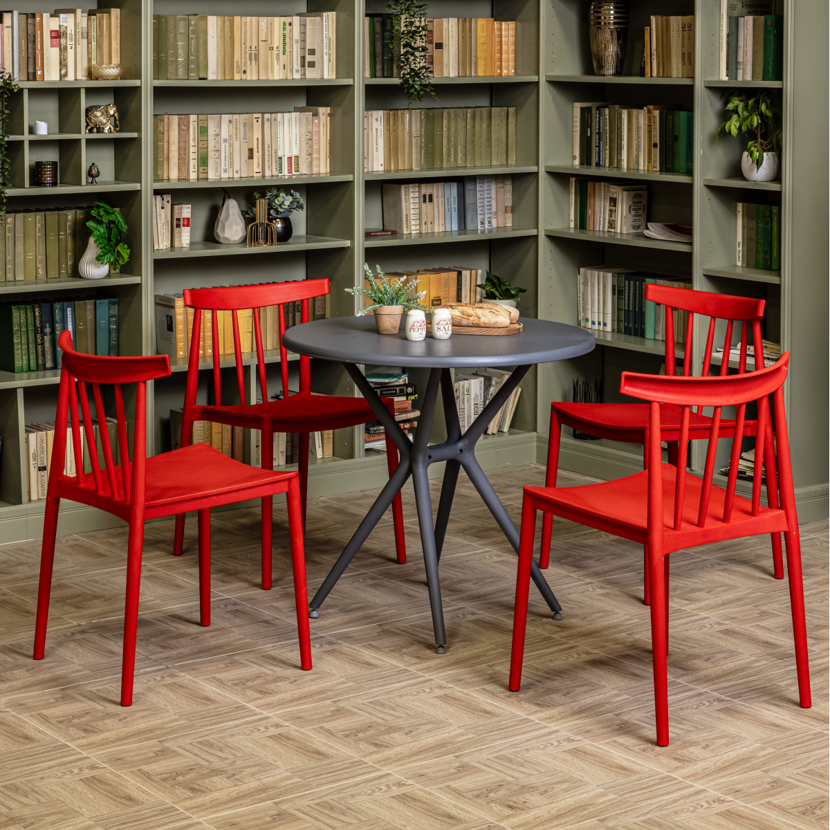 Изображение товара Набор садовой мебели Royal Family TOM/KAI 5 предметов пластик серый/красный