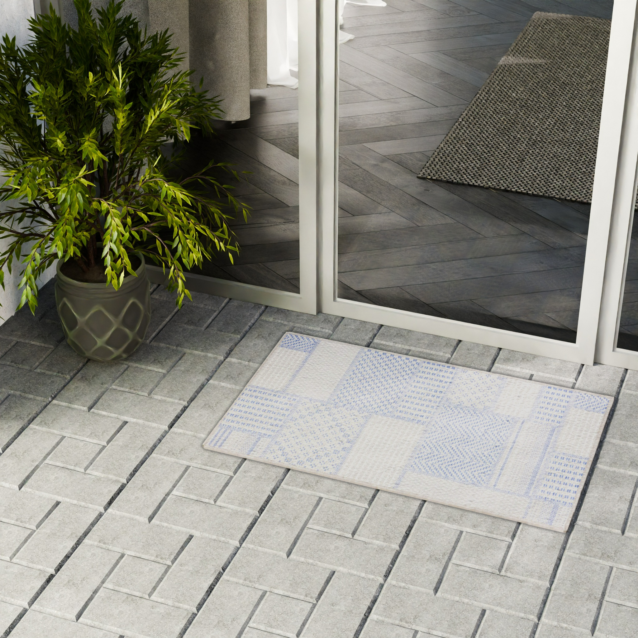 Изображение товара Ковер Дели 50х80 см из полипропилена синий ROYALTAFT