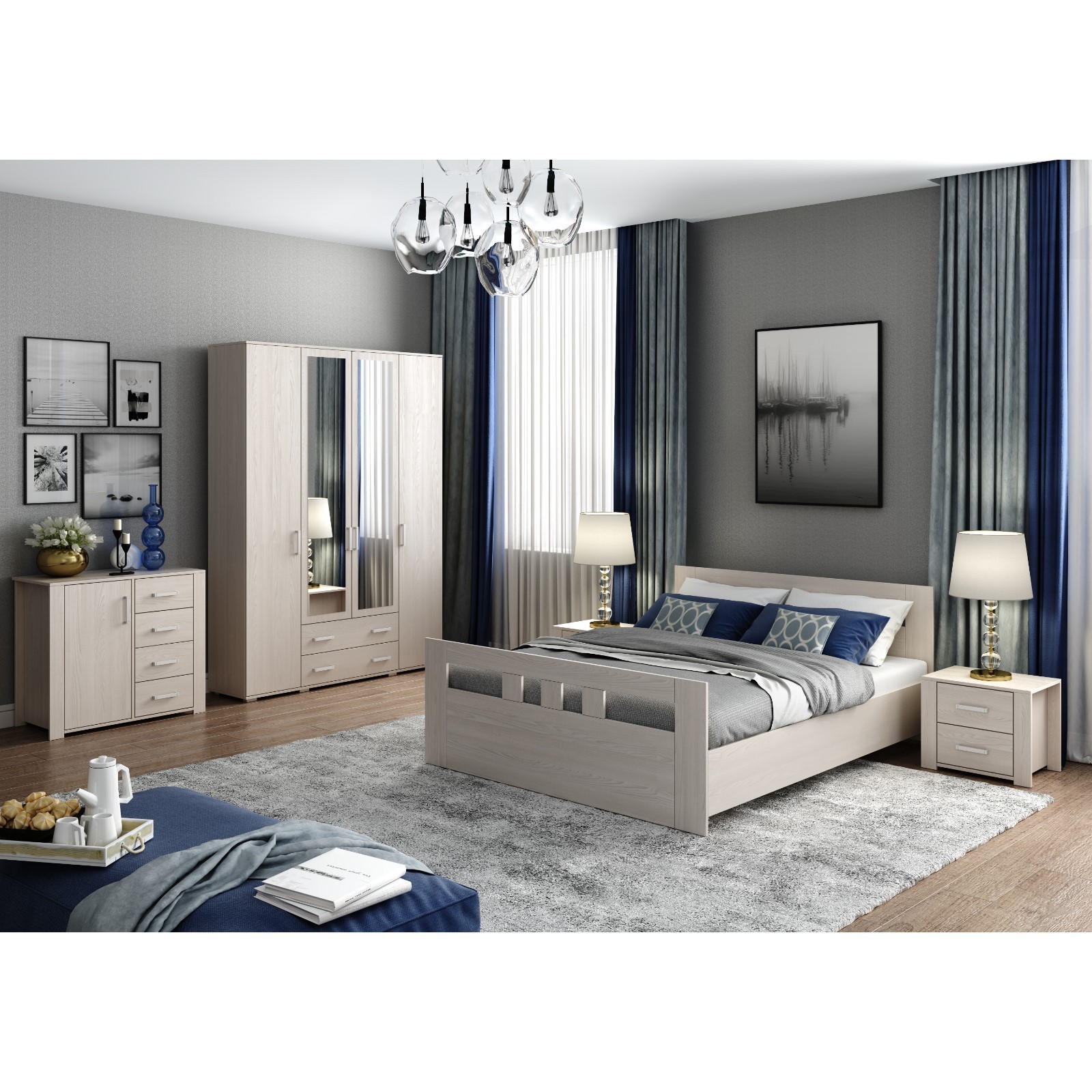 Изображение товара Шкаф распашной Клик Мебель Сопрано 7515801 2 дверцы белый шкаф для спальни