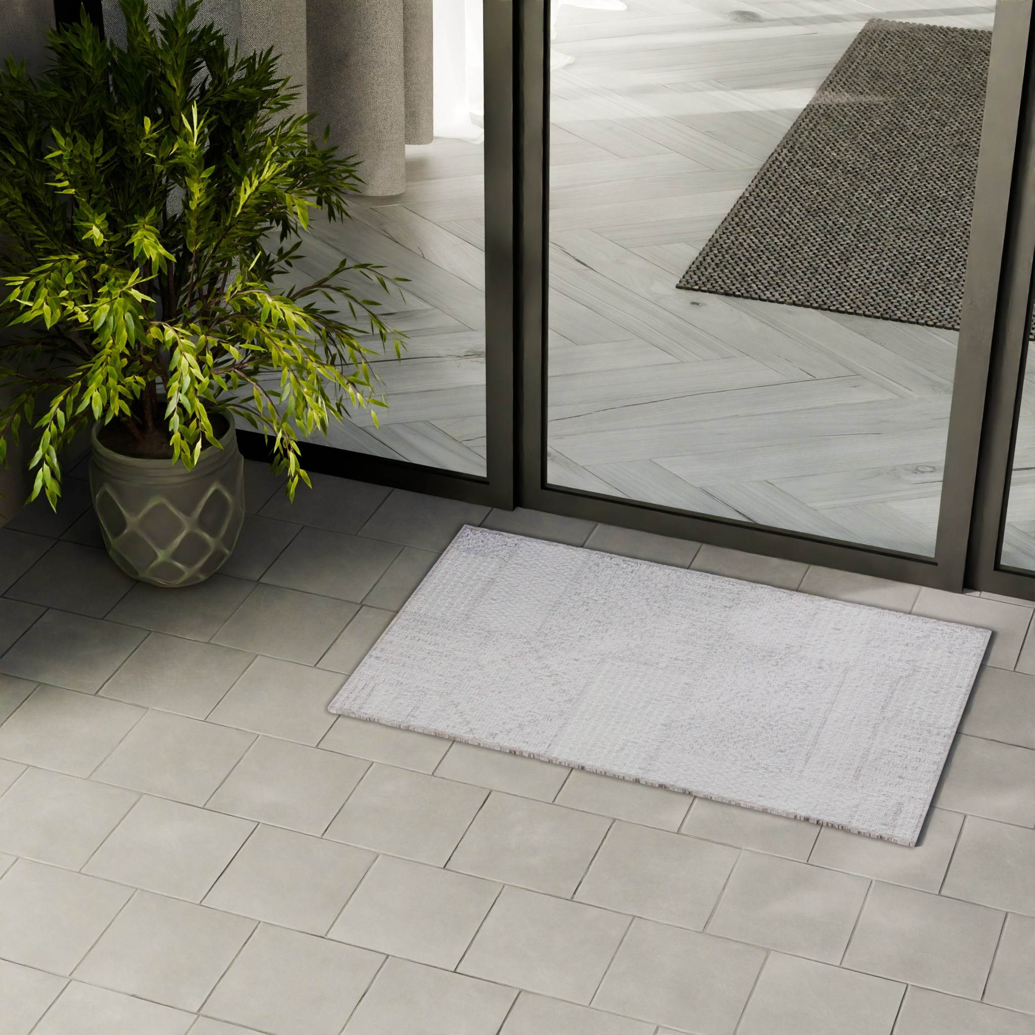 Изображение товара Циновка Дели 50x80 см из полипропилена серого цвета геометрический рисунок