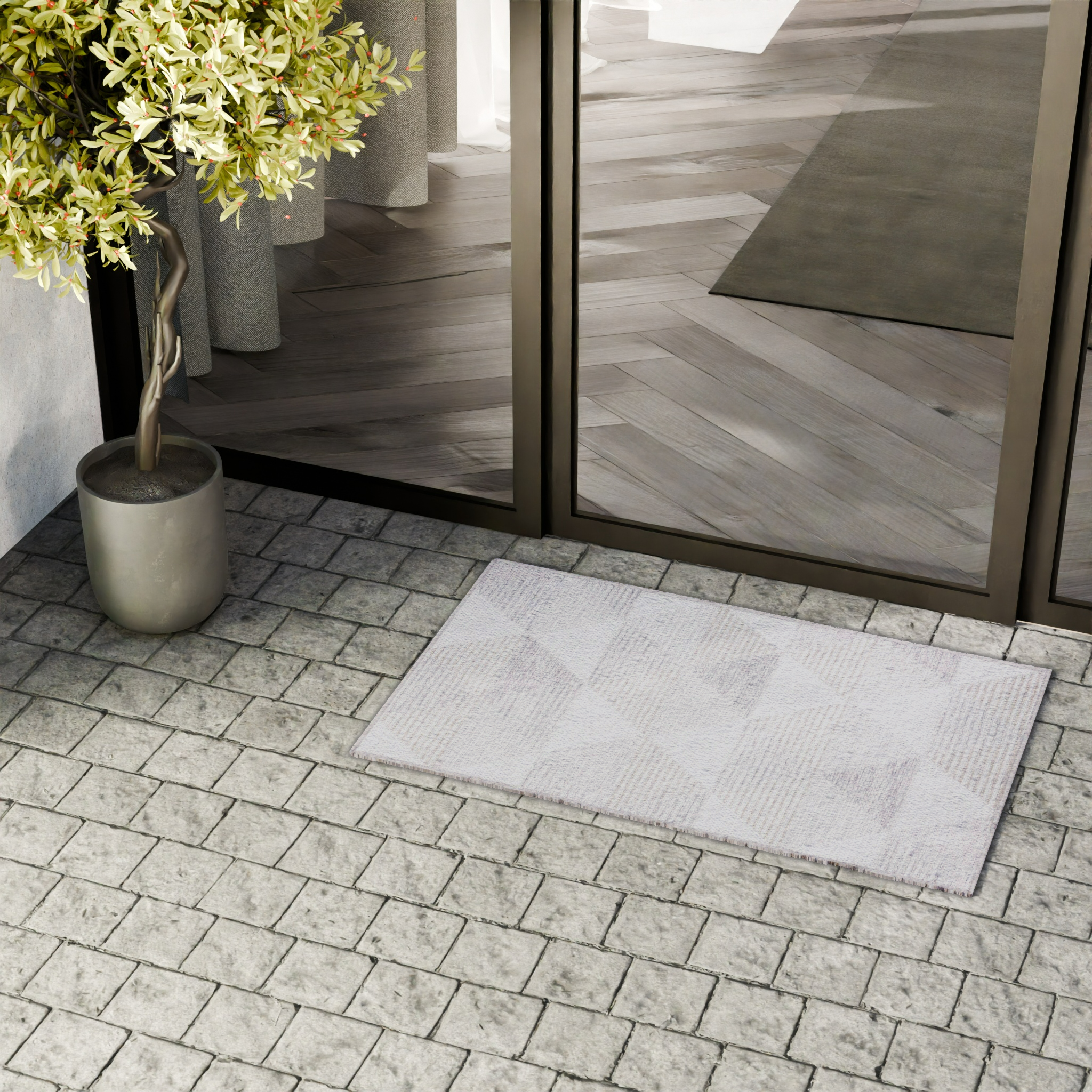 Изображение товара Ковёр Дели 50x80 см серый из полипропилена для дома и дачи